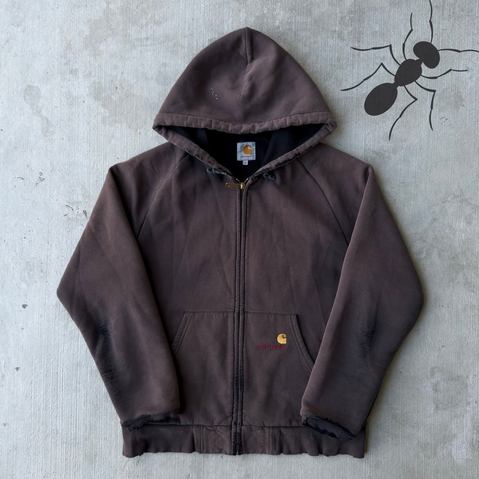Carhartt × Vintage Carhartt faded black hooded work wear jacket Size US S / EU 44-46 / 1 - 1 Thumbnail