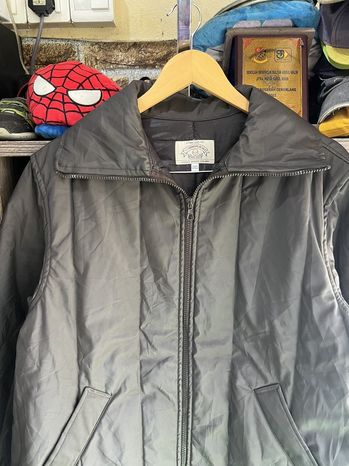 Armani 🔥Vintage Armani Jeans Made in Italy Wax Jacket Size US M / EU 48-50 / 2 - 4 Thumbnail