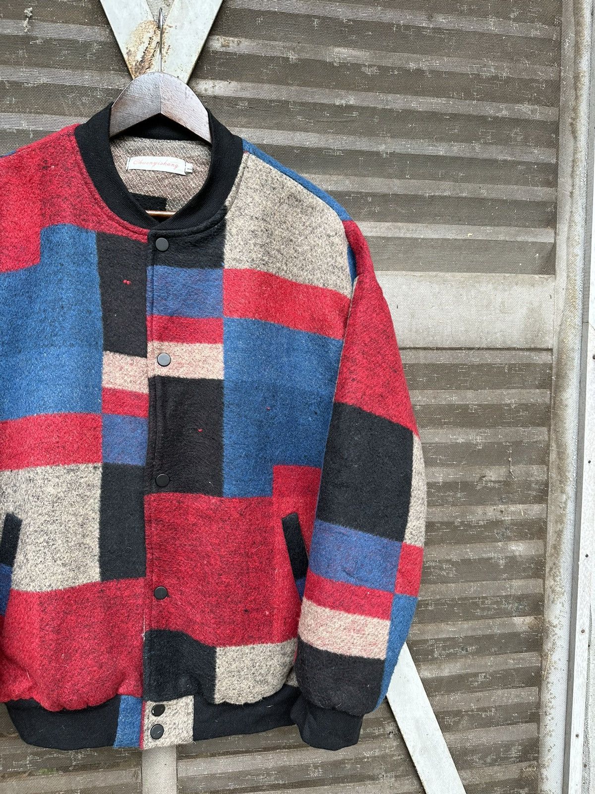 Japanese Brand 👹Japanese Brand Multicolour Patch Wool Bomber Jacket Size US M / EU 48-50 / 2 - 7 Thumbnail