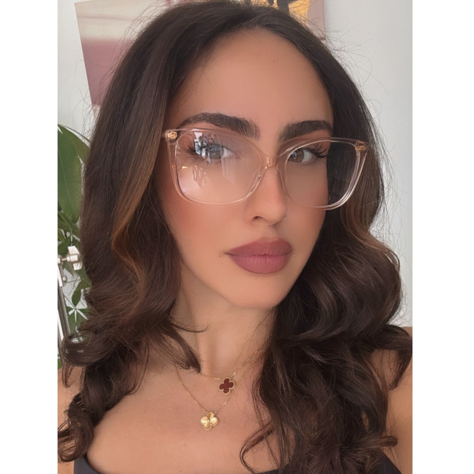 Gucci NEW Gucci GG0026O Nude Pink Cat Eye Eyeglasses Frames Size ONE SIZE - 1 Thumbnail