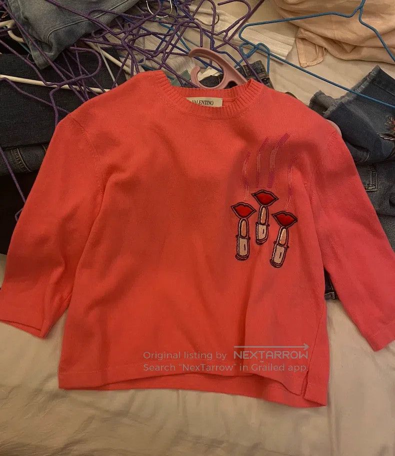 Valentino Valentino Main thread pink lipstick pattern knitted thinly Size S / US 4 / IT 40 - 3 Thumbnail