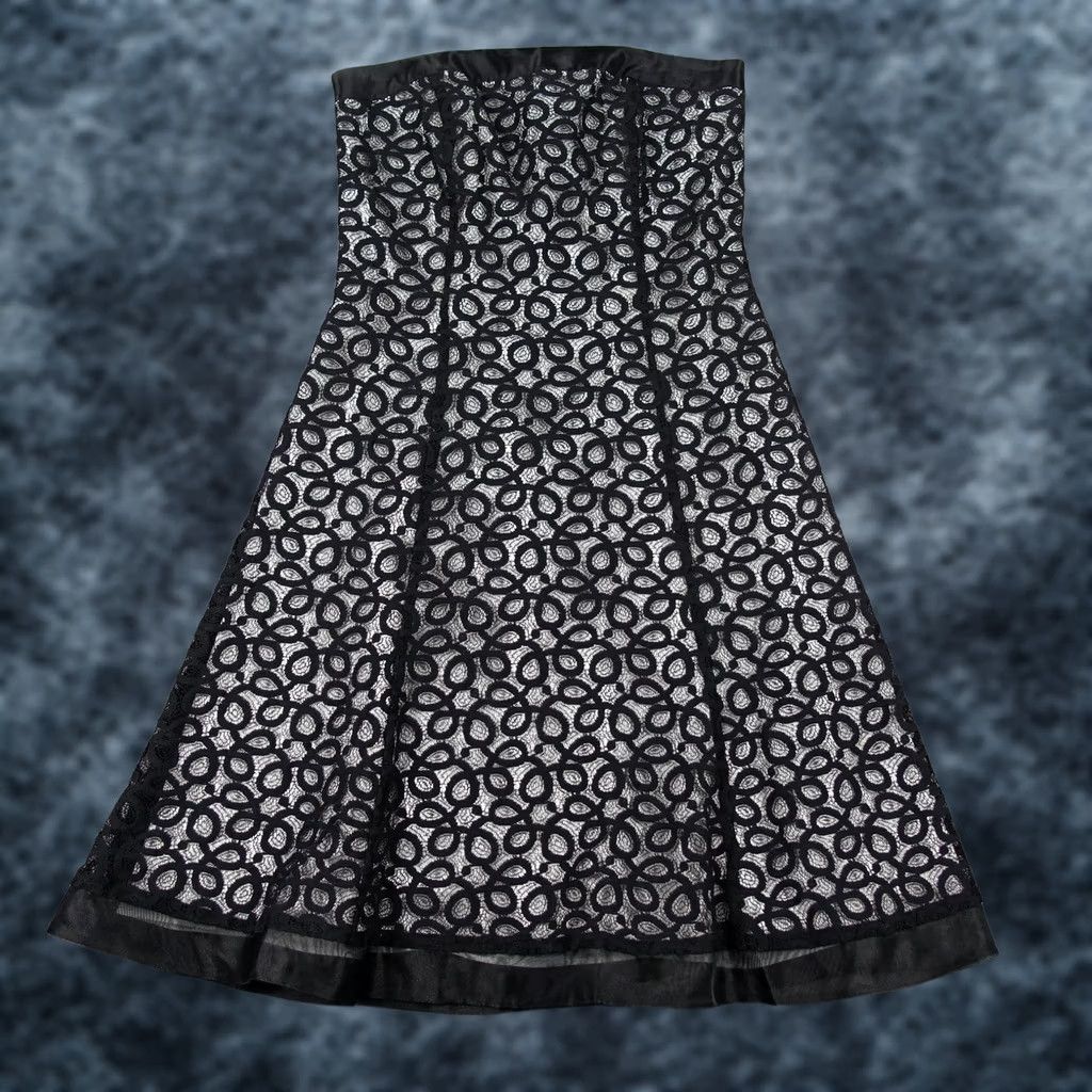 White House Black Market White House Black Market Dress Womens 0 Black Lace Strapless Fit & Flare Dress Knee Length Party Cocktail Womens Girls Size XS / US 0-2 / IT 36-38 - 1 Thumbnail