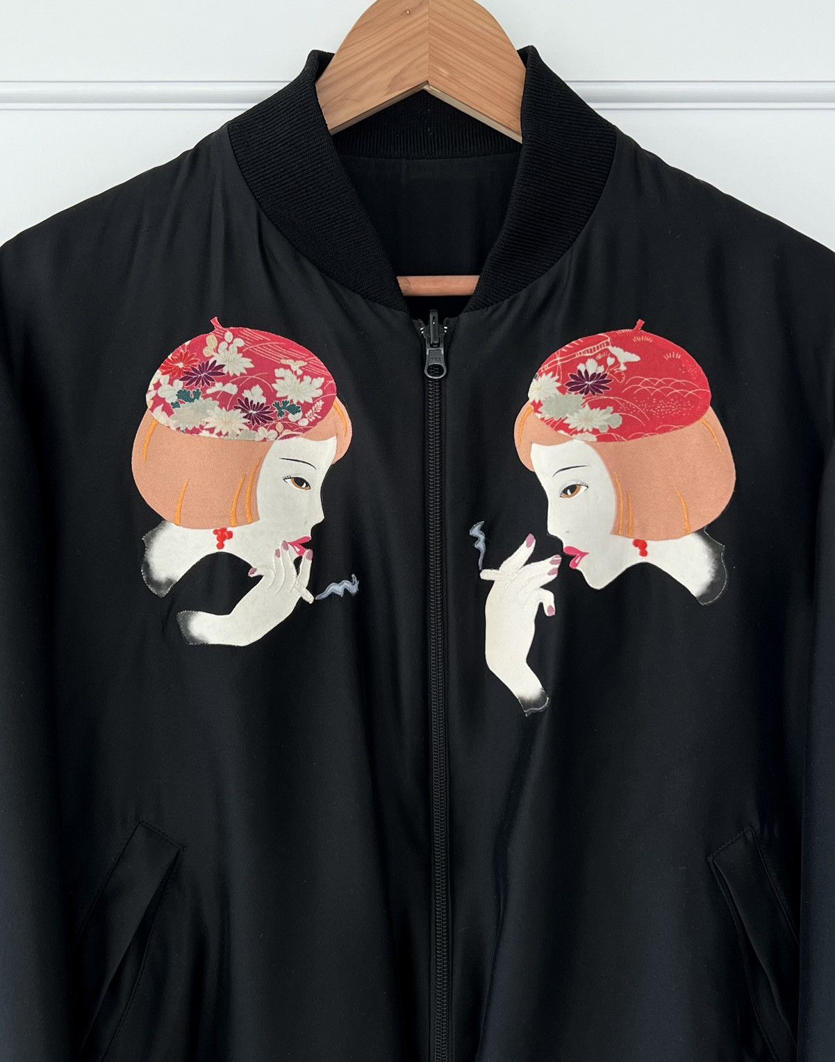 Yohji Yamamoto SS2004 Yohji Yamamoto Smoking Girl Runway Silk Bomber Jacket Size US L / EU 52-54 / 3 - 5 Thumbnail