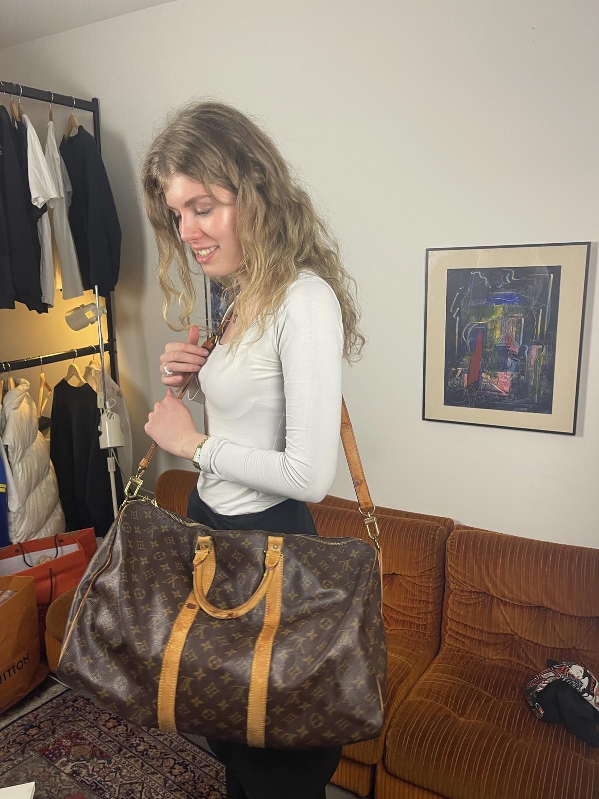 Louis Vuitton Louis Vuitton - Monogram Canvas Keepall Bandoulière 50 Bag Size ONE SIZE - 9 Thumbnail