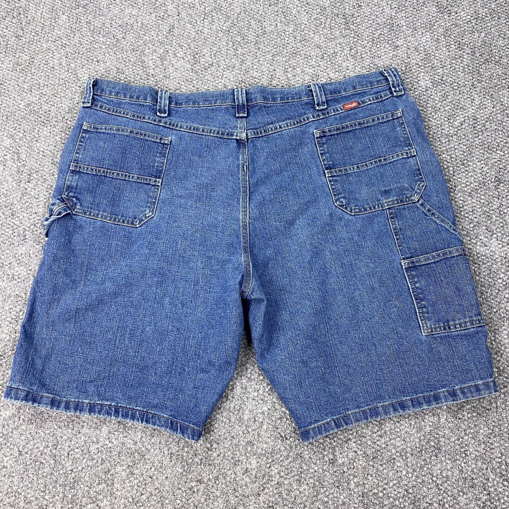 Wrangler Wrangler Cargo Shorts Mens 46 Blue Denim Relaxed Fit Workwear Casual Cotton Stretch Size US 30 / EU 46 - 7 Thumbnail