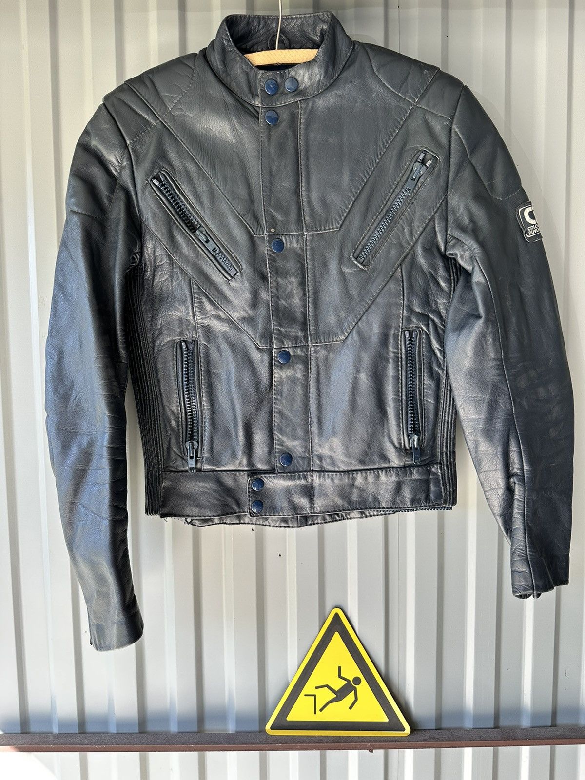 image of Leather Jacket x Racing Genuine Leather Vintage Moto Hype Jacket, Women's (Size Small)