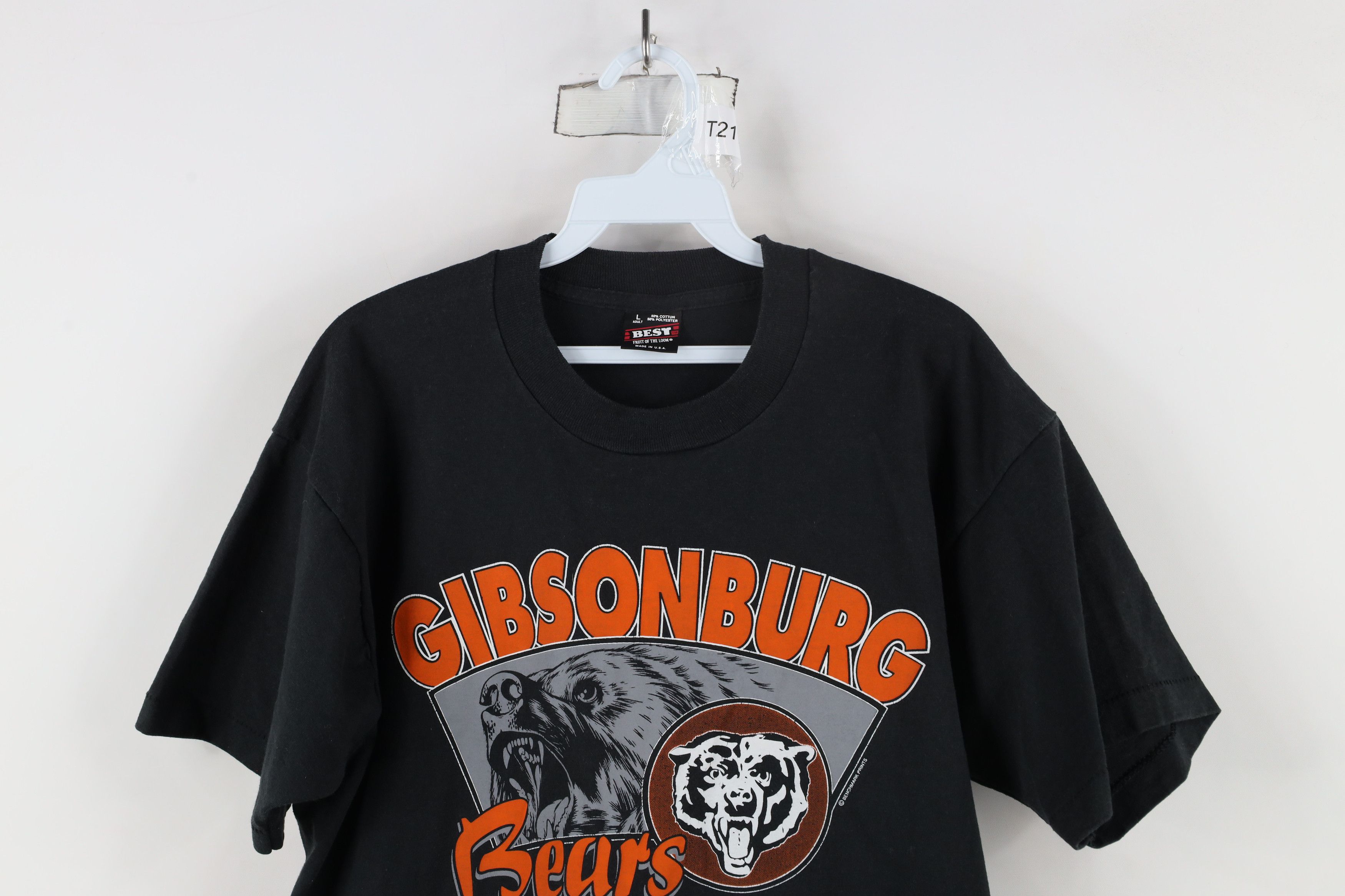 Vintage Vintage 90s Gibsonburg Bears Short Sleeve T-Shirt Black USA Size US L / EU 52-54 / 3 - 2 Thumbnail