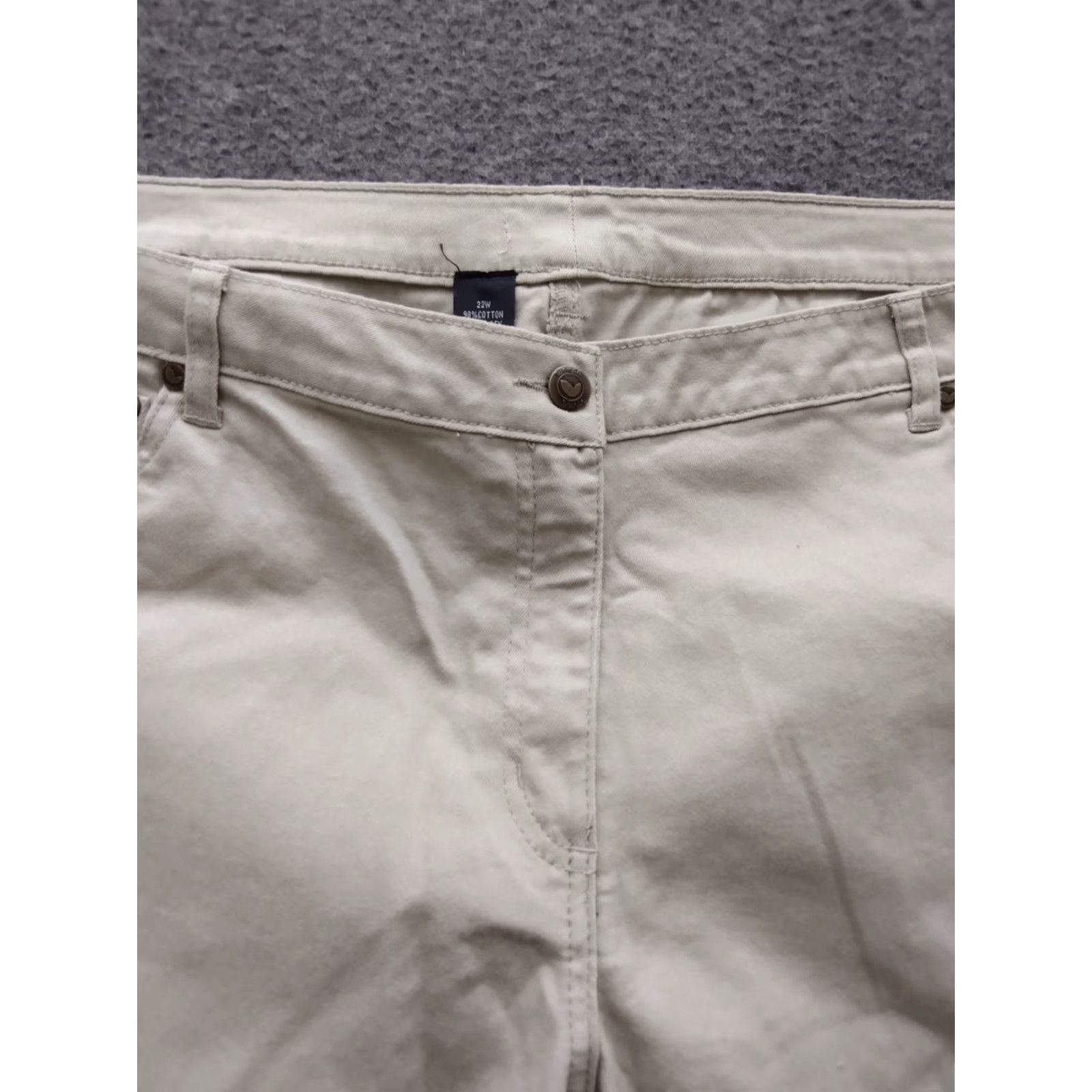 Vintage Woman Within Skinny Jeans Women 22W White Stretch 5-Pocket Denim High Rise Regular Fit XS-Plus? Size 40" / US 18 - 3 Thumbnail