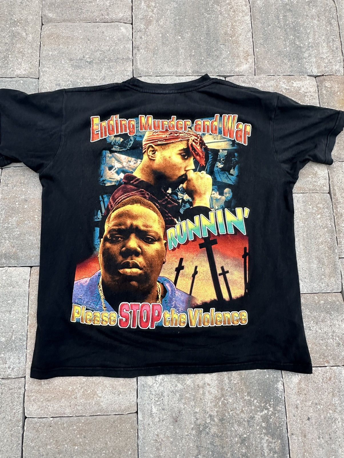 Vintage Tupac x Biggie Memorial Rap Tee Size US XL / EU 56 / 4 - 3 Thumbnail