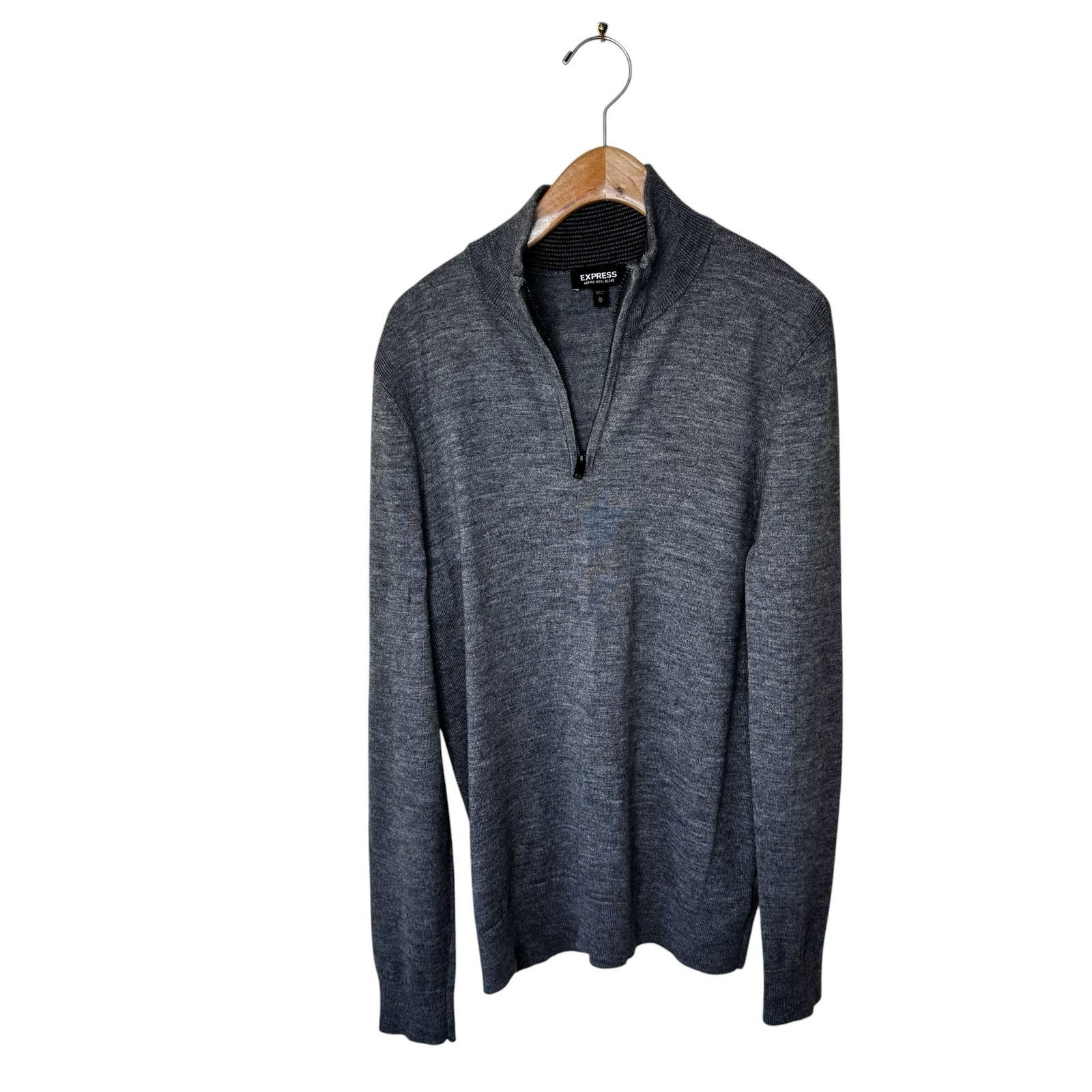 Express EXPRESS Set of (2) Merino Wool Blend Sweaters Black Gray M Size US M / EU 48-50 / 2 - 2 Thumbnail