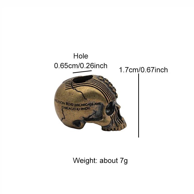 Handmade 2Pcs Punk Skull Knife Beads Paracord Bead Zipper Umbrella Size ONE SIZE - 4 Thumbnail