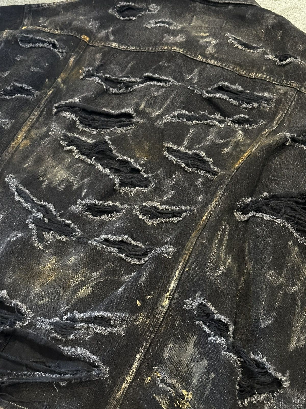 Balenciaga Balenciaga “Mud Show” Thrashed Oversized Black Denim jacket Size US XL / EU 56 / 4 - 19 Thumbnail
