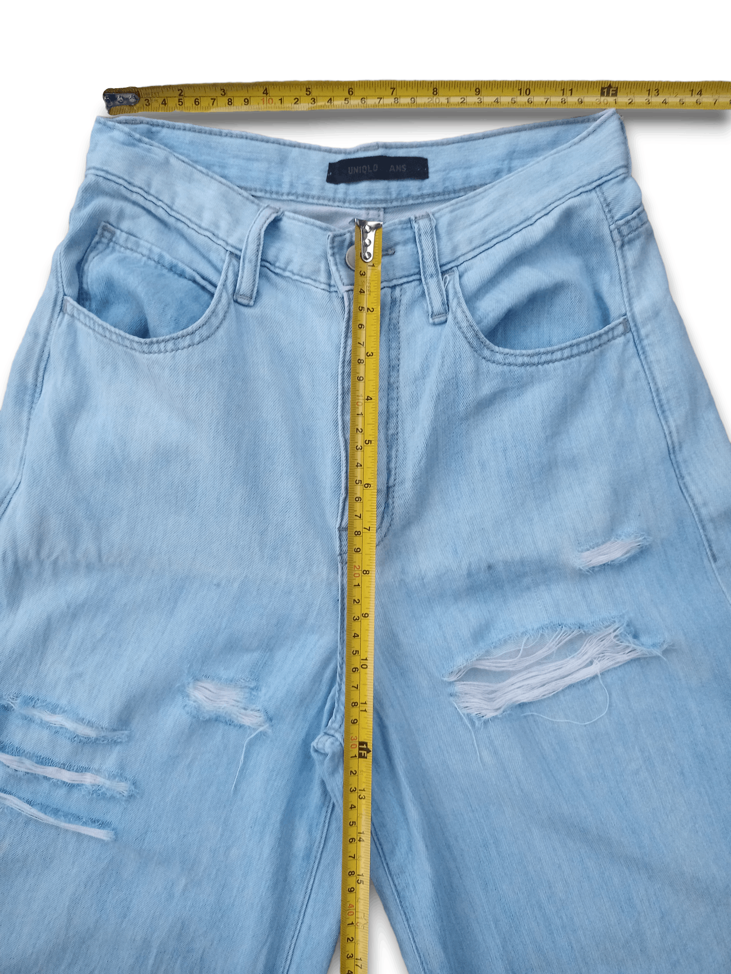 Japanese Brand × Uniqlo Vintage Japanese Uniqlo Wide Leg Baggy Flare Jeans 24x26 Size 24" / US 00 / IT 34 - 9 Thumbnail