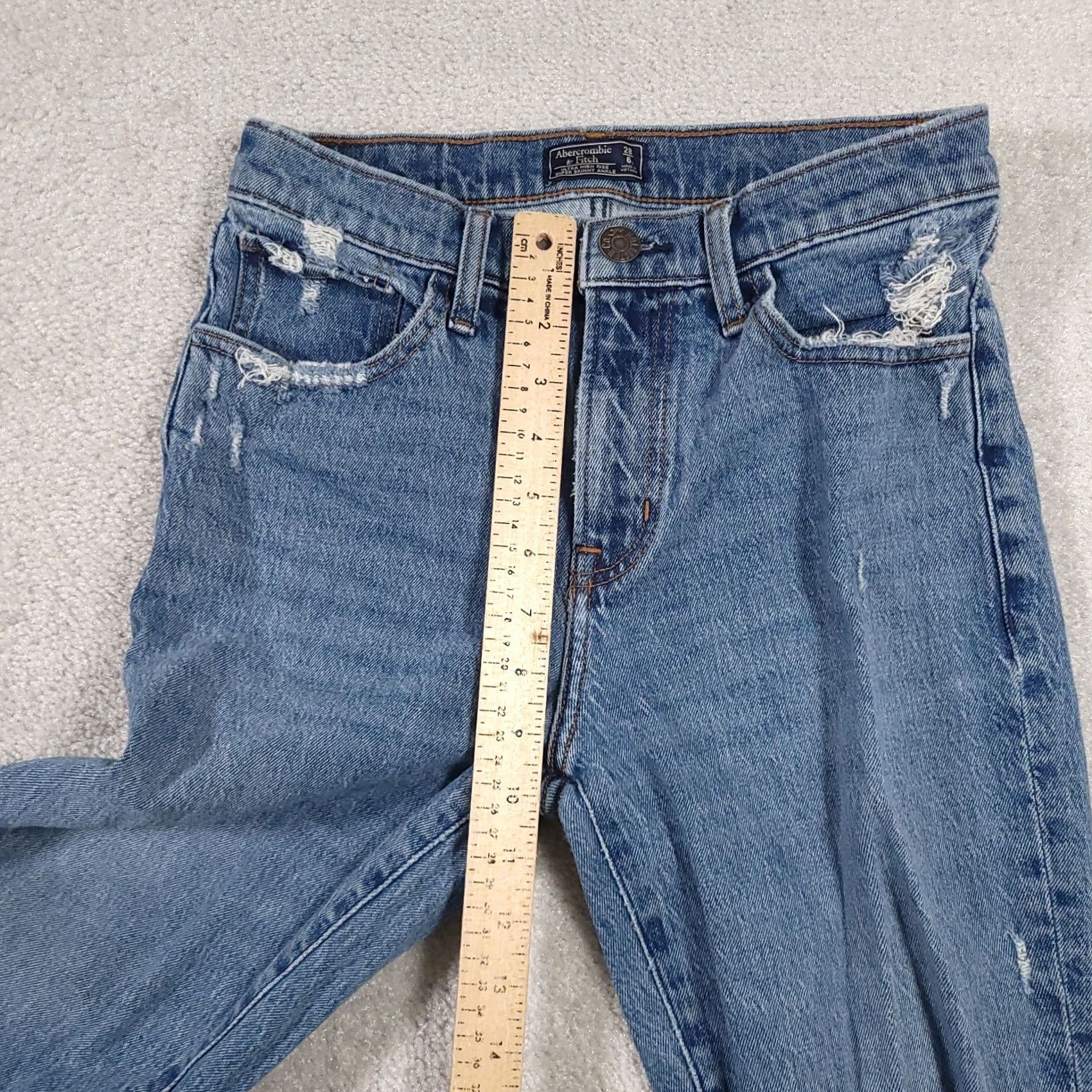 Abercrombie & Fitch Abercrombie & Fitch Jeans Women's 28 6L Ultra High Rise Super Skinny Ankle Denim Blue 5-Pocket Stretch Slim Modern Classic Boys Womens Girls Mens Size 28" / US 6 / IT 42 - 7 Thumbnail