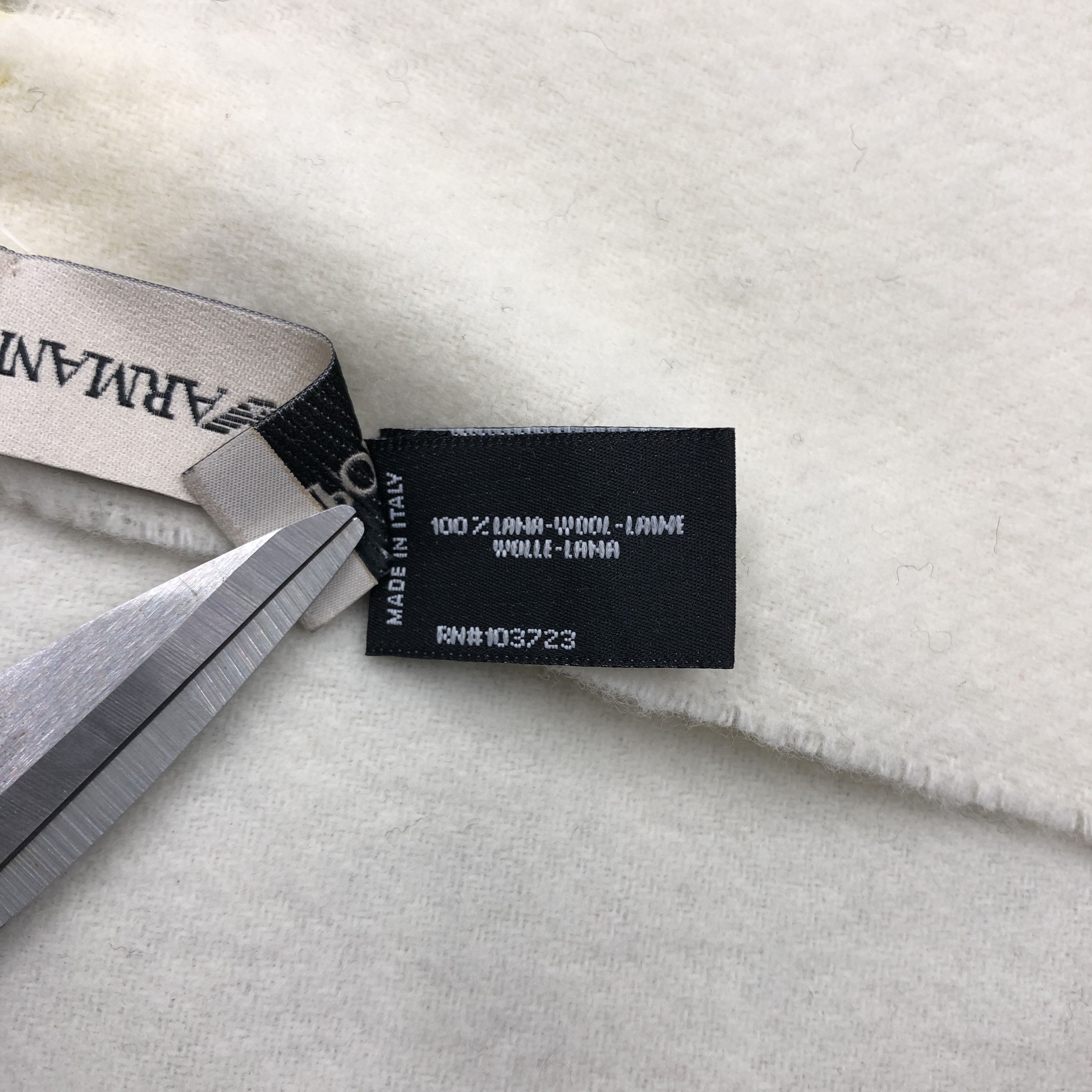 Emporio Armani × Vintage Vintage Emporio Armani Scarf Muffler Wool Cashmere Scarves Size ONE SIZE - 6 Thumbnail