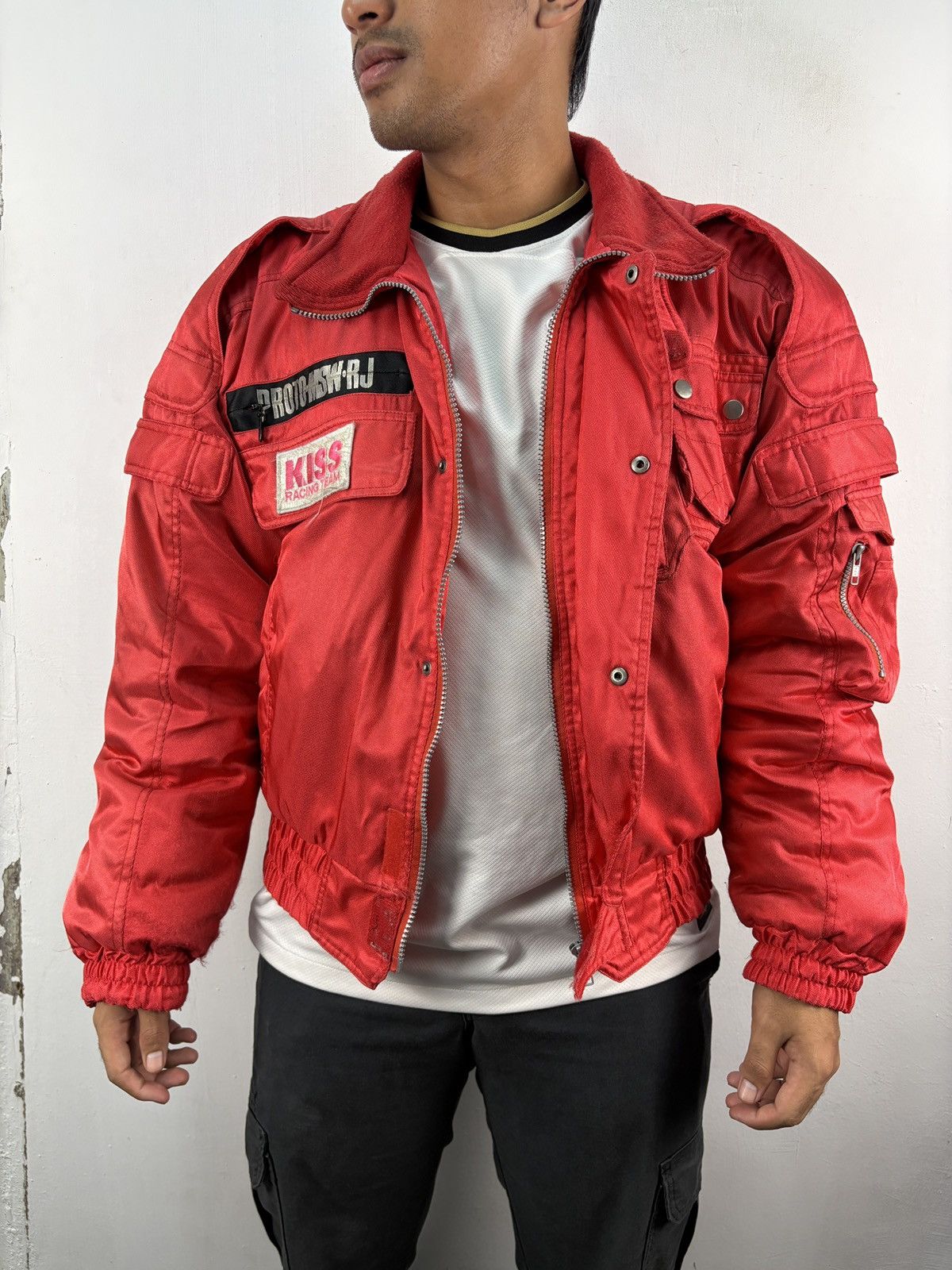KISS Vintage Kiss Racing Jacket Bomber Issey Skyline Design Size US L / EU 52-54 / 3 - 3 Thumbnail