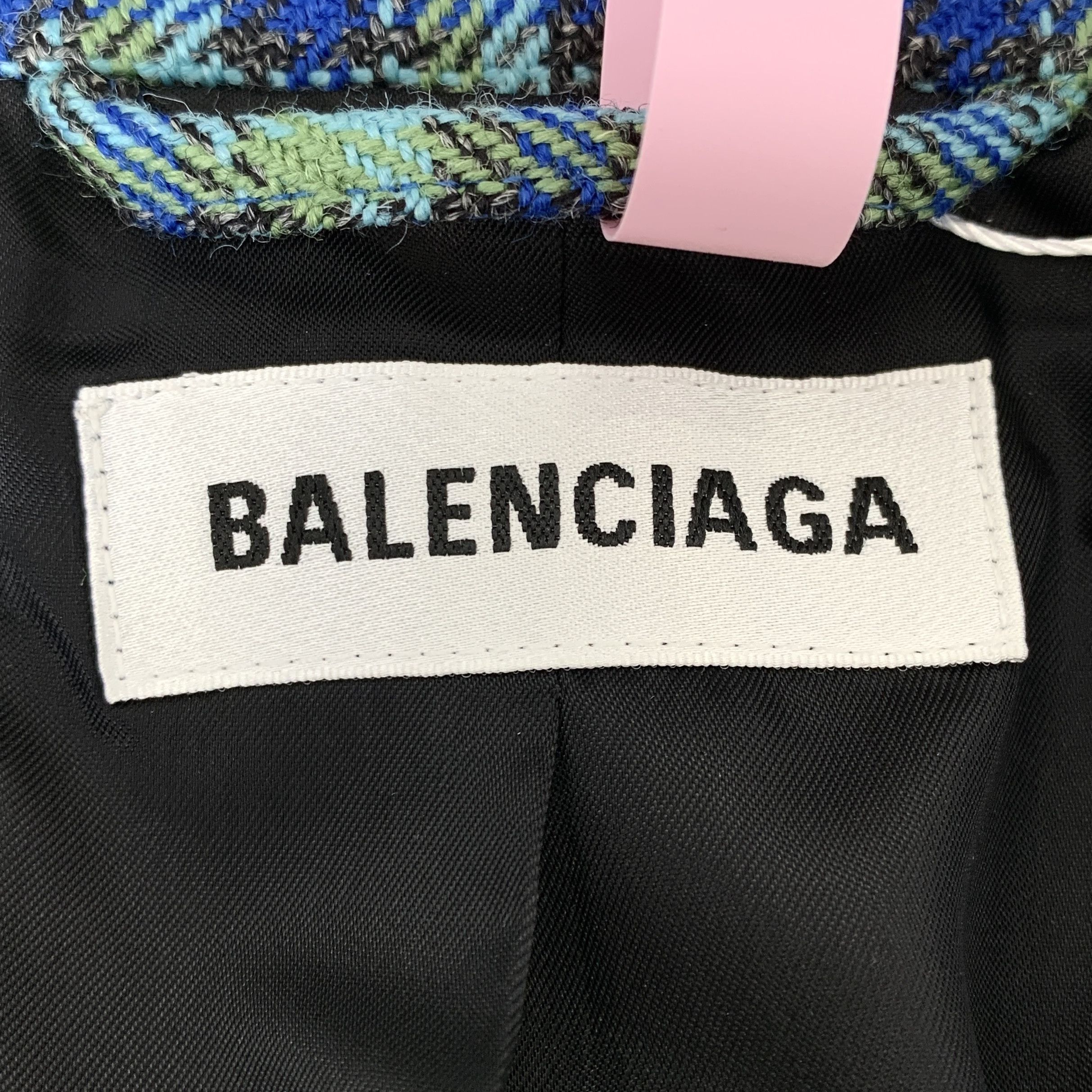 Balenciaga Balenciaga Colorblock Check Wool Blazer (Size S) Size S / US 4 / IT 40 - 2 Thumbnail