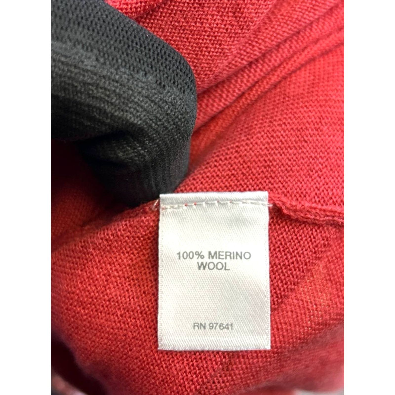 J. Jill J. Jill Sweater Medium Red Wool V-Neck Pullover Solid Casual Winter Fall Spring Womens Size M / US 6-8 / IT 42-44 - 4 Thumbnail