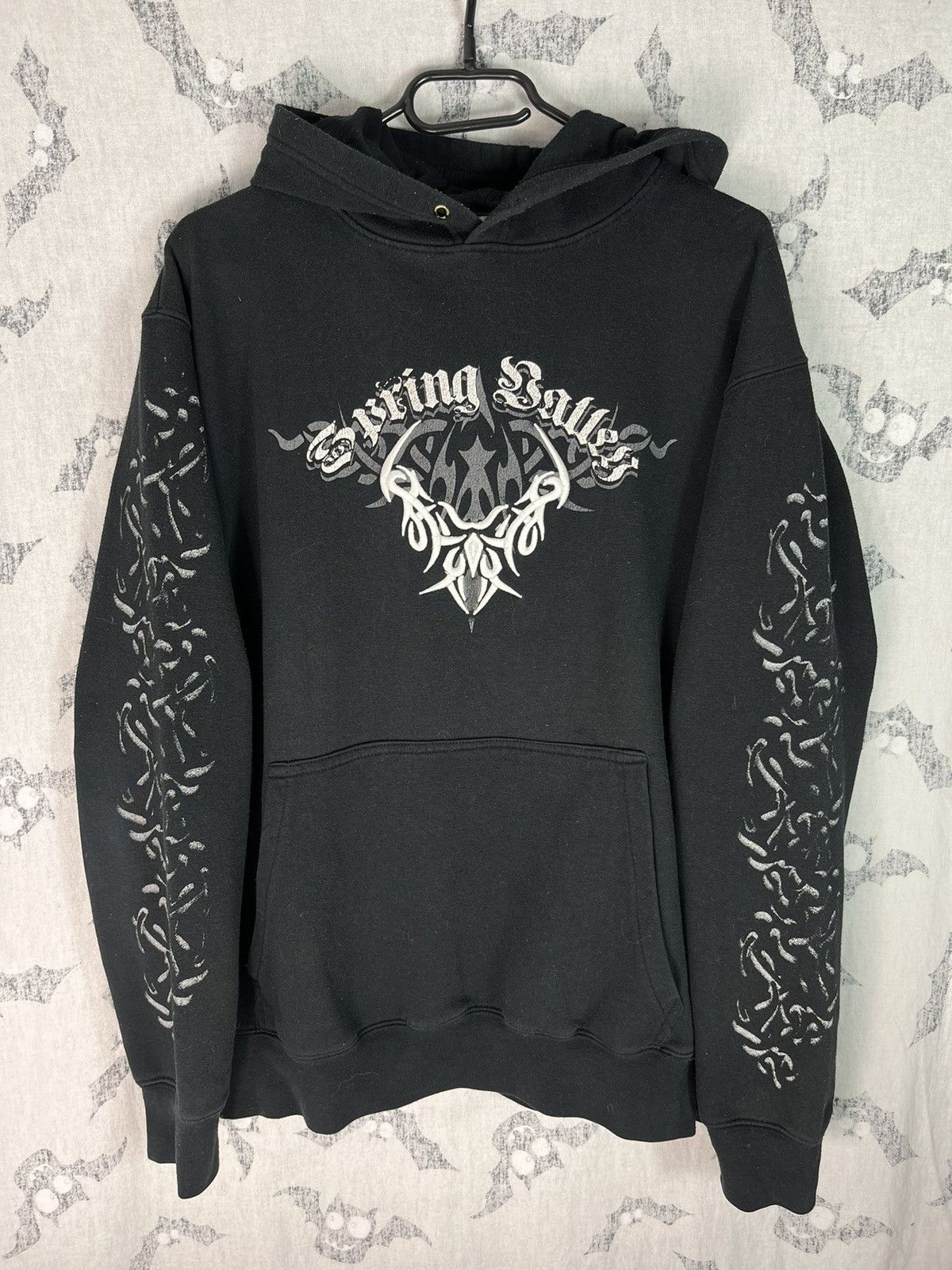 Band Tees × Vintage Vintage Demonic Tribal Hoodie Washed Band Metal Rock 90s Size US L / EU 52-54 / 3 - 1 Thumbnail