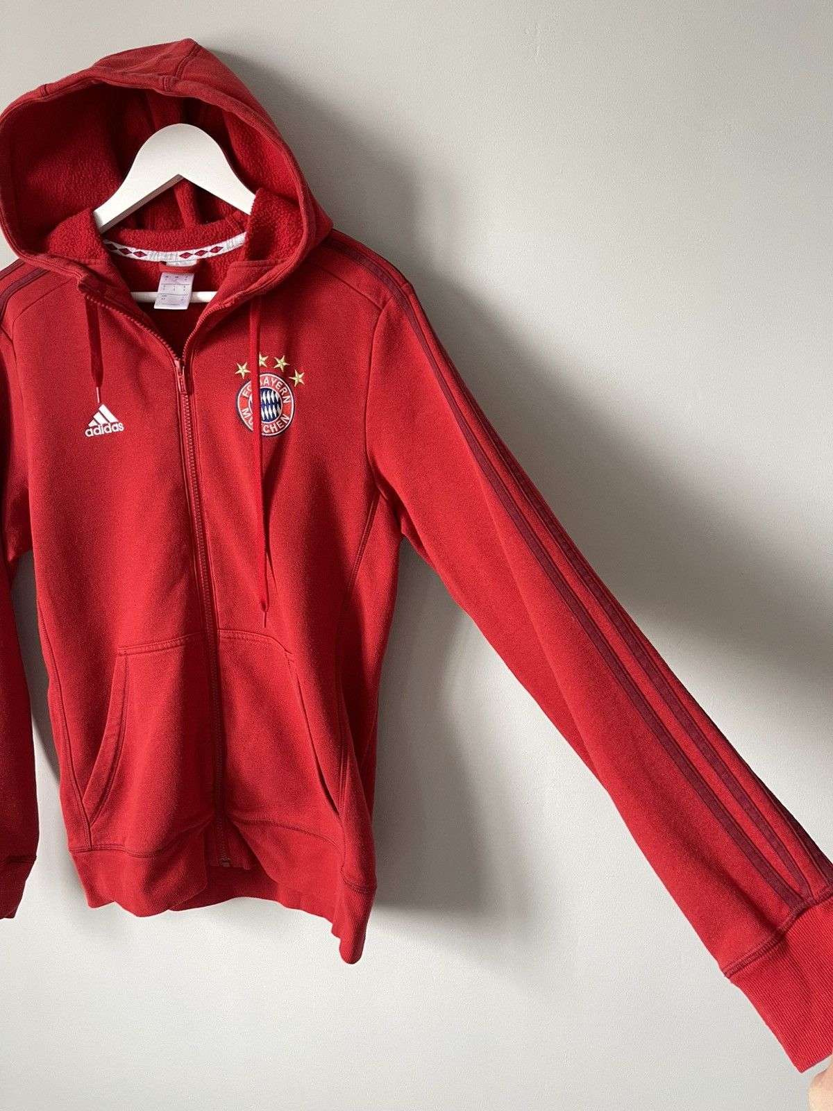 Adidas Adidas Bayern Munchen Red Zip Hoodie Track Jacket Size US S / EU 44-46 / 1 - 8 Thumbnail