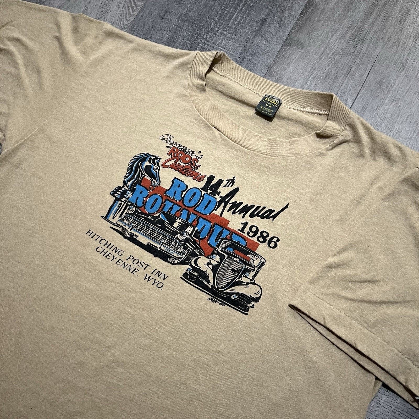 Jerzees VTG Cheyenne Rods & Customs 14th Hot Rod Car Show Shirt Size US XL / EU 56 / 4 - 3 Thumbnail