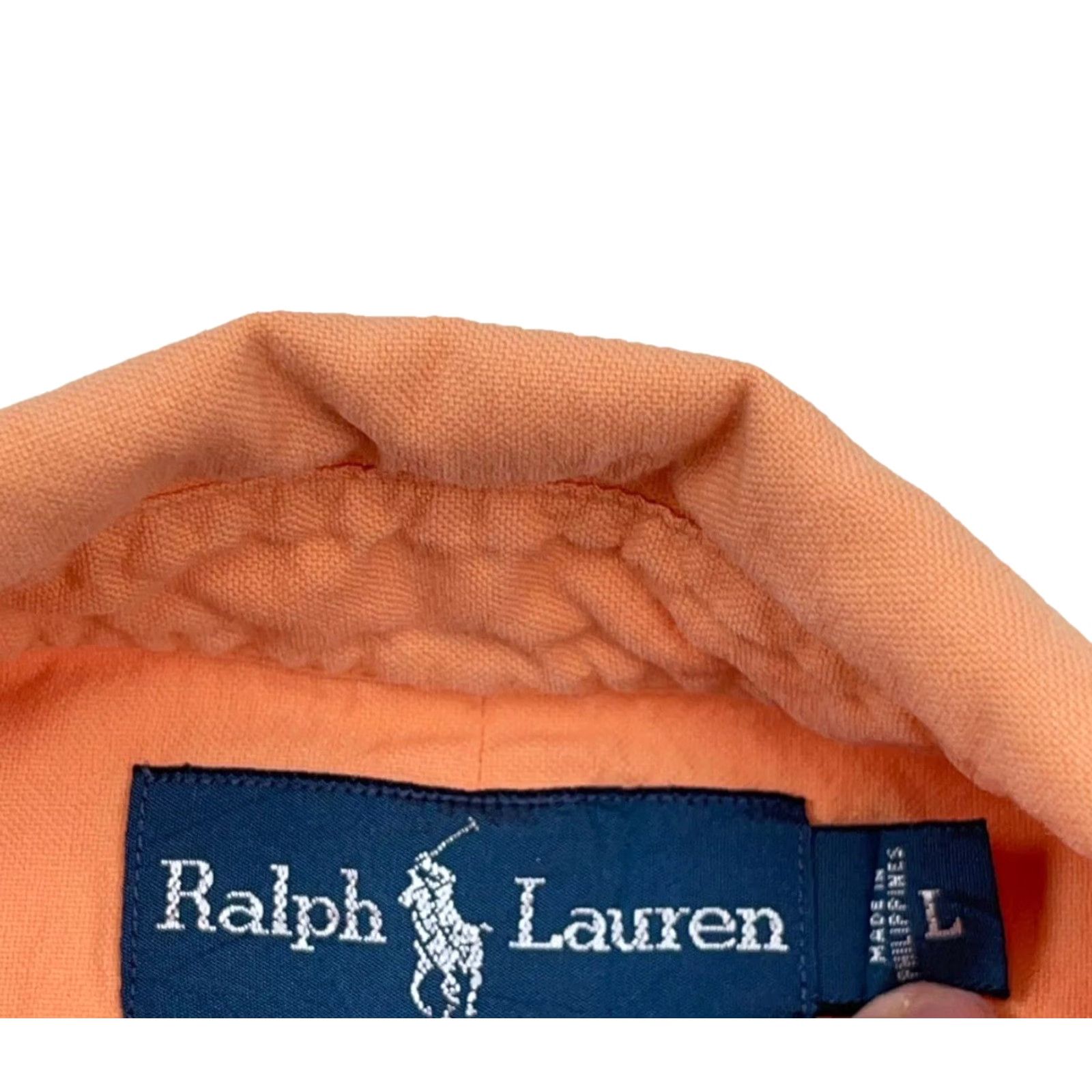 Polo Ralph Lauren VINTAGE Ralph Lauren Men’s Button-Up Shirt Large Orange Solid Casual Dress Preppy Size US L / EU 52-54 / 3 - 3 Thumbnail