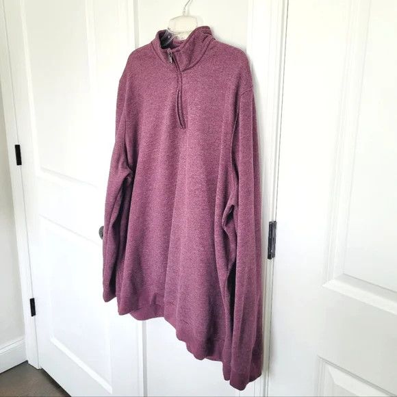 Croft & Barrow Extra Soft Fig Heathered 1/4 Zip Fleece Size US XXL / EU 58 / 5 - 5 Thumbnail