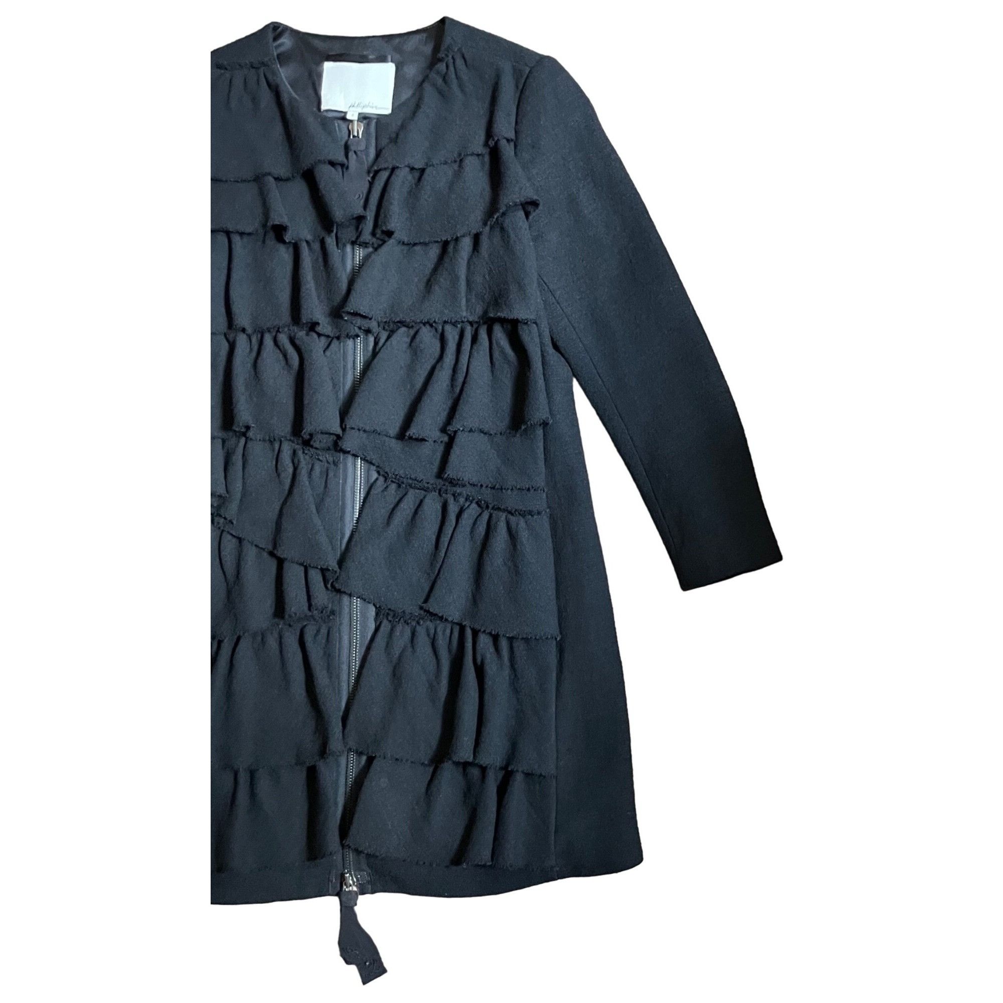 3.1 Phillip Lim $795 3.1 Phillip Lim 4 Wool Jacket Coat Blazer Ruffles Black Size S / US 4 / IT 40 - 3 Thumbnail