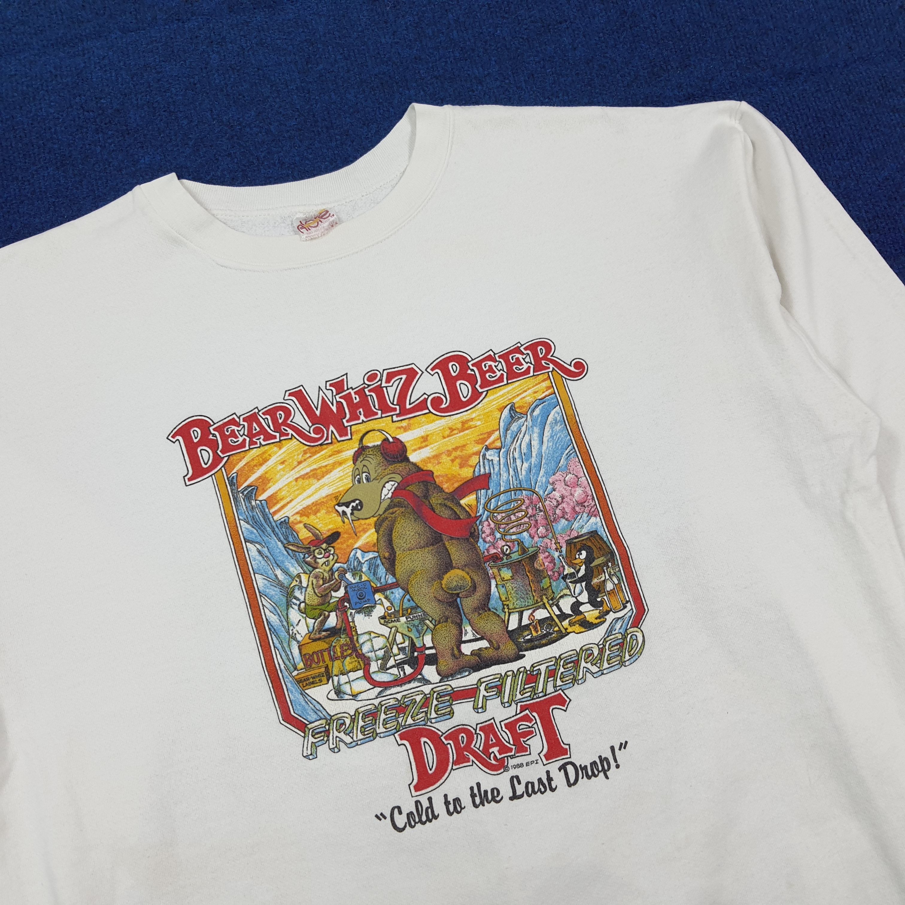Vintage Vintage 1988 Bear Whiz Beer Sweatshirt Humor Parody C306N7 Size US L / EU 52-54 / 3 - 2 Thumbnail