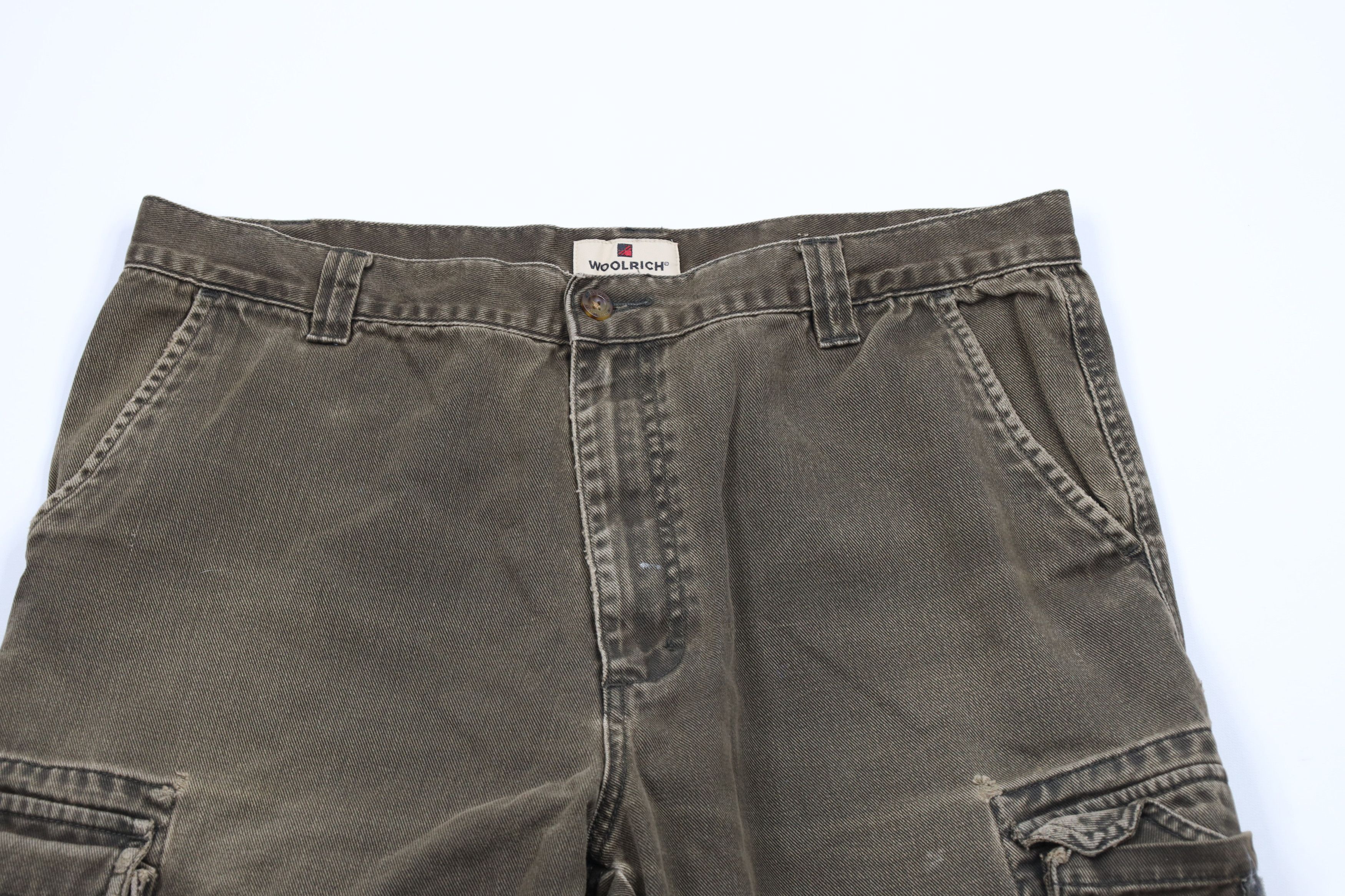 Vintage × Woolrich Woolen Mills Vintage 90s Woolrich Wide Leg Denim Cargo Jeans Pants Brown Size US 34 / EU 50 - 2 Thumbnail