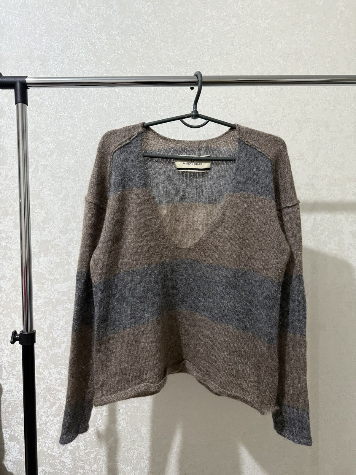 By Malene Birger By Malene Birger Women’s Wool Blend Striped V-Neck Sweater Size XS / US 0-2 / IT 36-38 - 1 Thumbnail
