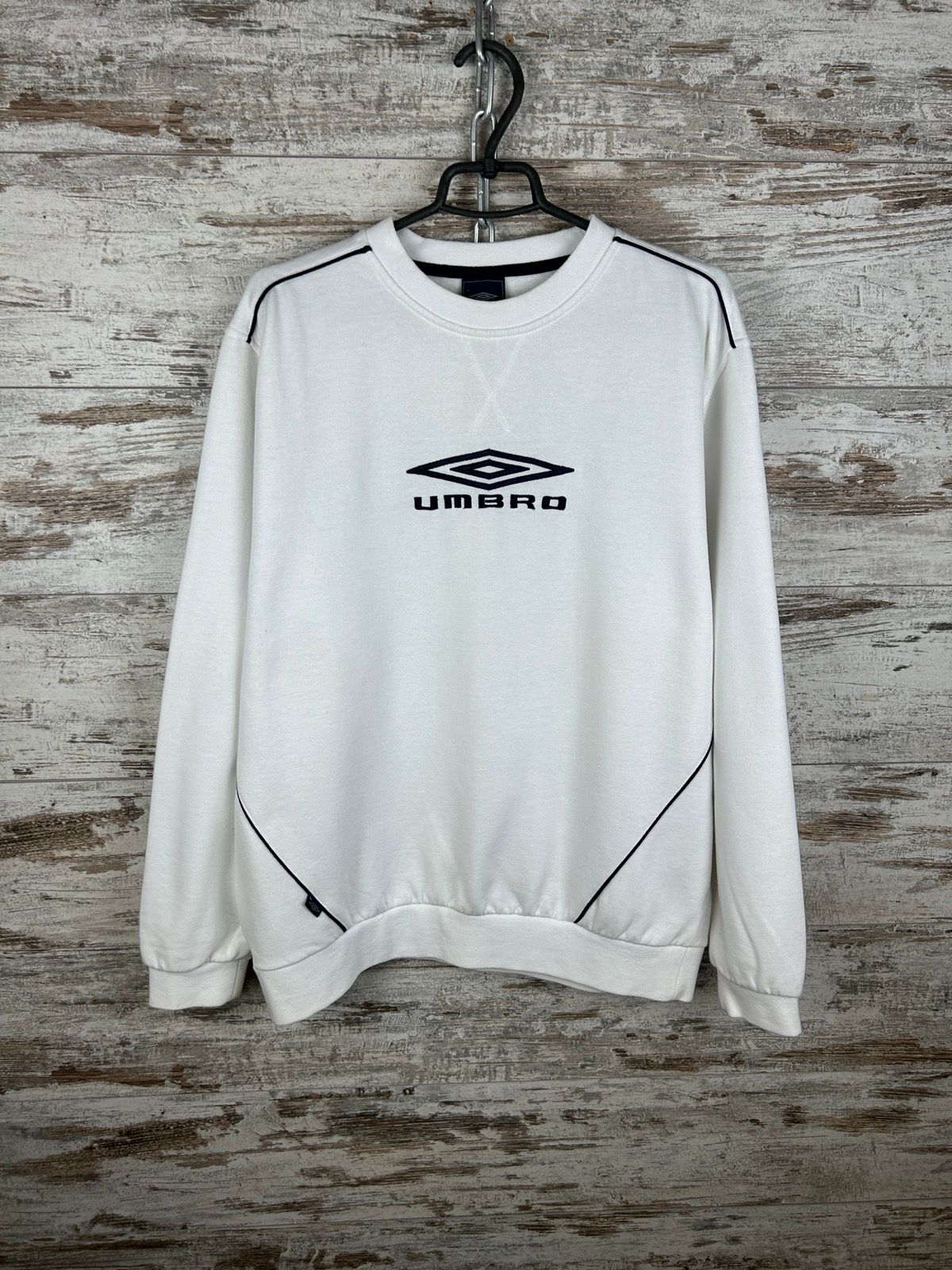 Pre-owned Umbro X Vintage Mens Vintage Umbro Sweatshirt Big Logo Y2k Streetwear In White