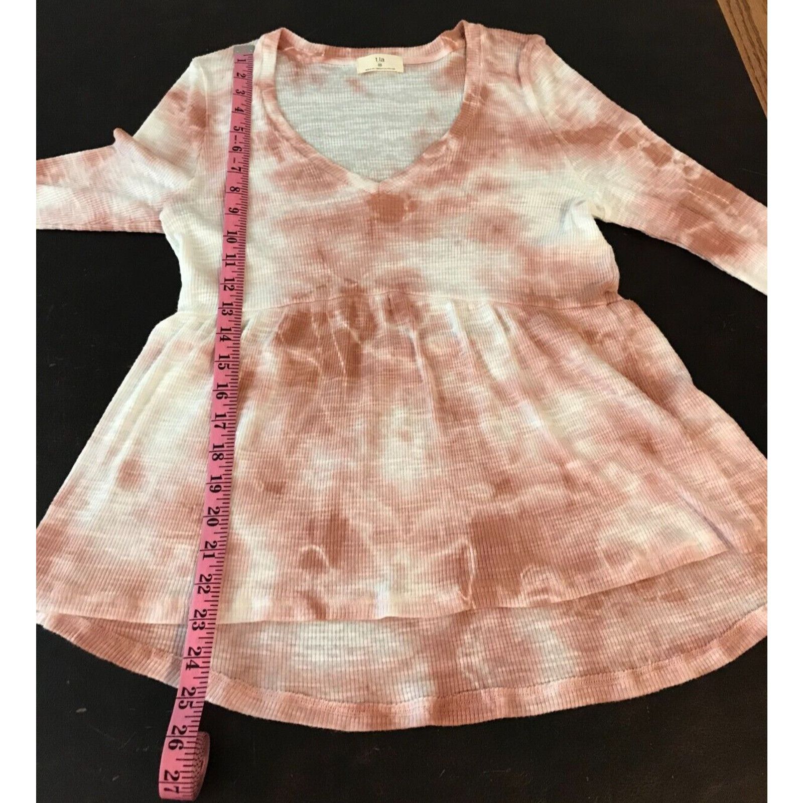 Anthropologie Anthropologie t.la Jill Babydoll Tie-Dye Pink/White Top Size XS / US 0-2 / IT 36-38 - 7 Thumbnail