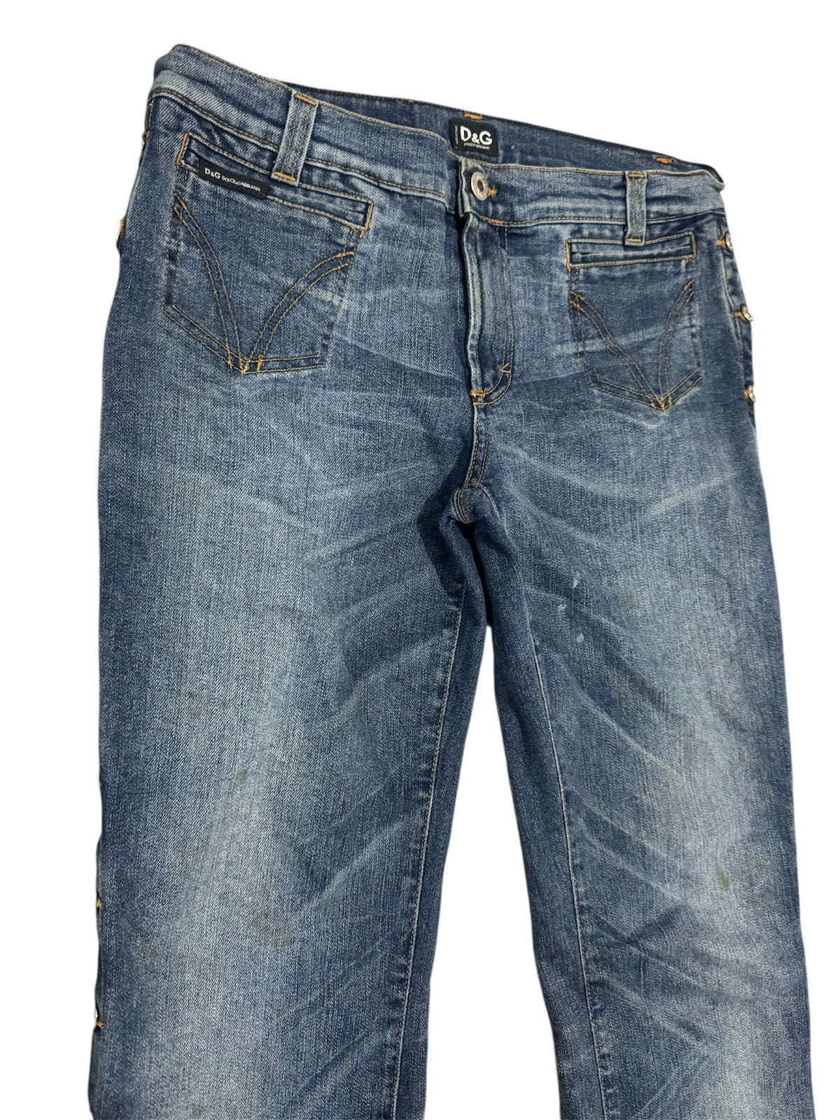 Dolce & Gabbana Y2K 2005 Dolce & Gabbana Side Button Denim Size 29" - 7 Thumbnail