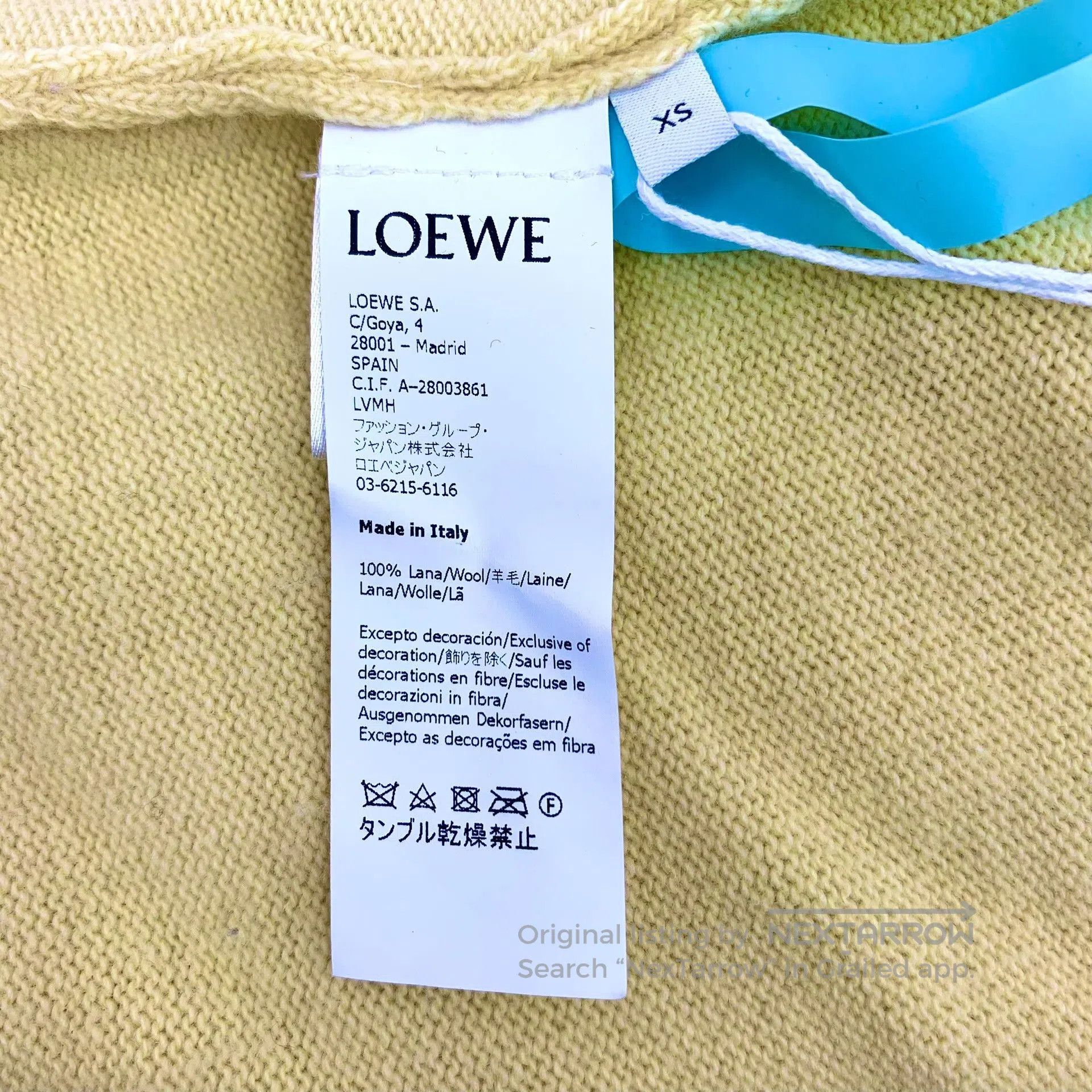 Loewe Loewe Yellow Logo Embroidered Wool Sweater. Size XS / US 0-2 / IT 36-38 - 7 Thumbnail