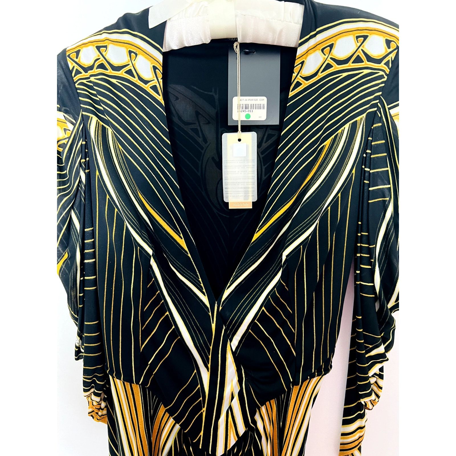 Roberto Cavalli Roberto Cavalli 2007 black gold printed Egyptian dress Sz 40 Size S / US 4 / IT 40 - 15 Thumbnail