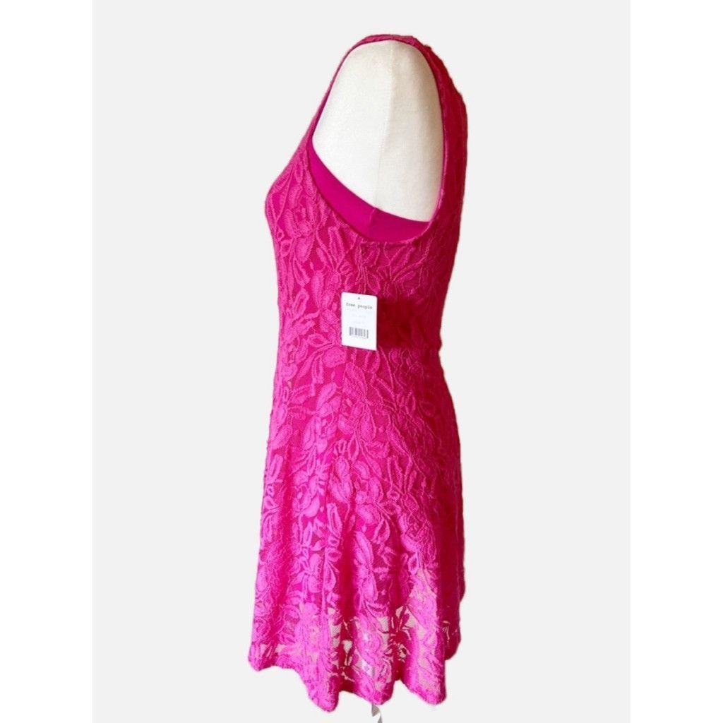 Free People NWT! Free People Lace Swing Dress Hot Pink Size S 2-Piece Size S / US 4 / IT 40 - 4 Thumbnail