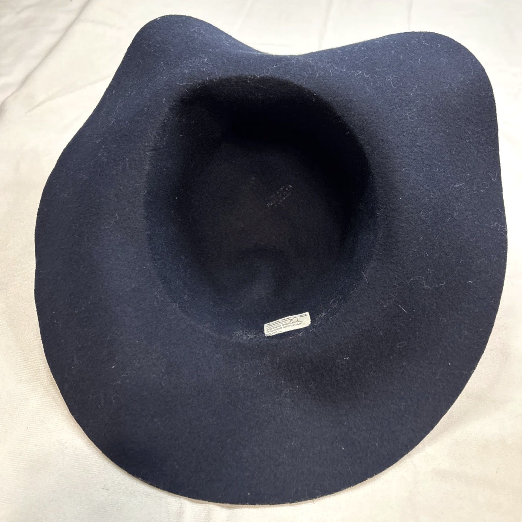 American Apparel VINTAGE American Apparel Bar on Hats Navy Wool Felt Wide Floppy Brim Boho Hippie Women One Size Blue Festival Size ONE SIZE - 5 Thumbnail