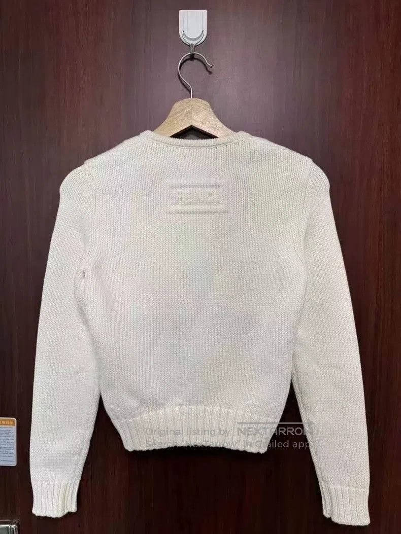 Fendi Fendi Beige back slogan logo V-neck sweater Size XXS / US 00 / IT 34 - 2 Thumbnail