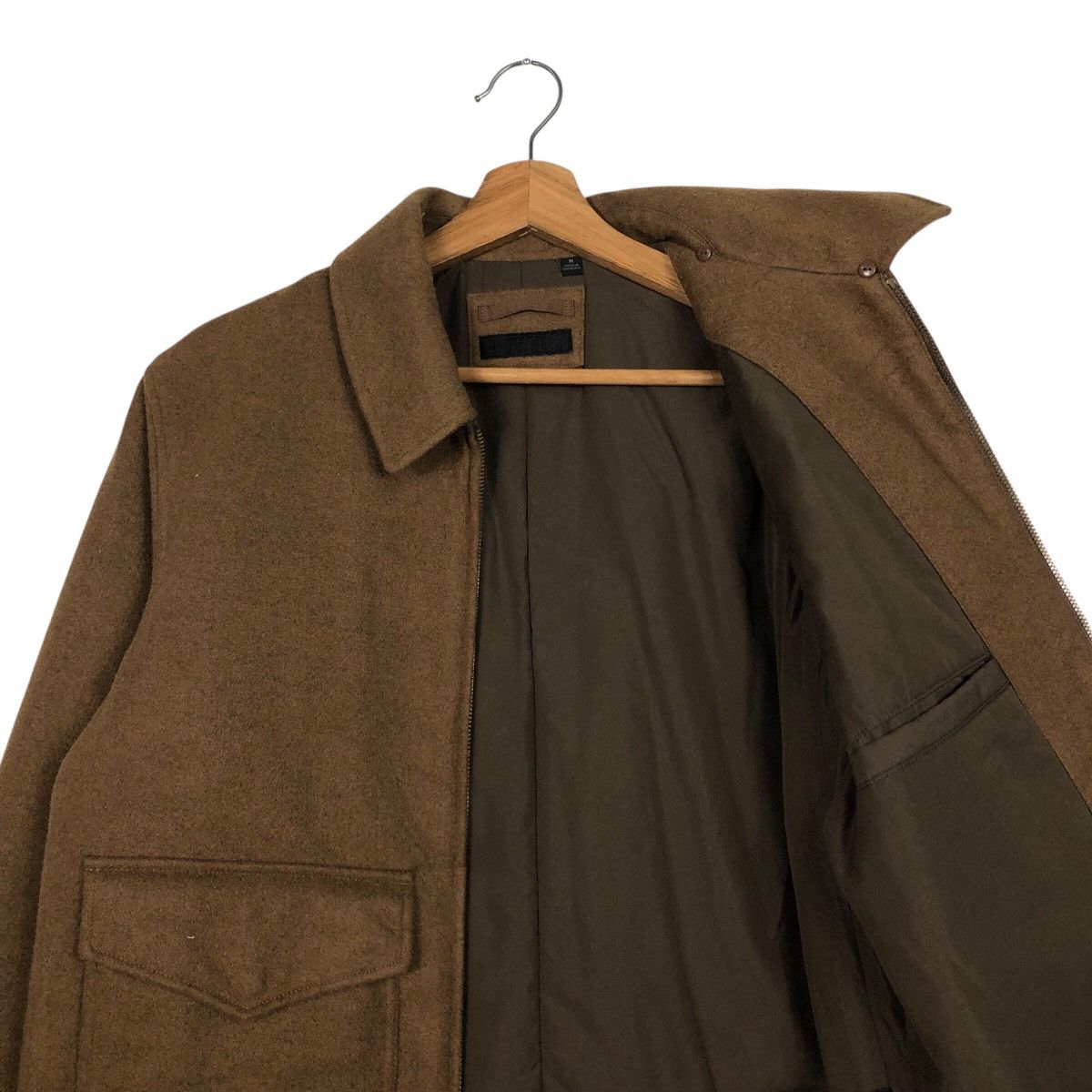 Japanese Brand 📌Rich Brown Vintage Wool Bomber Jacket Uniqlo Issey Miyake Size US M / EU 48-50 / 2 - 13 Thumbnail