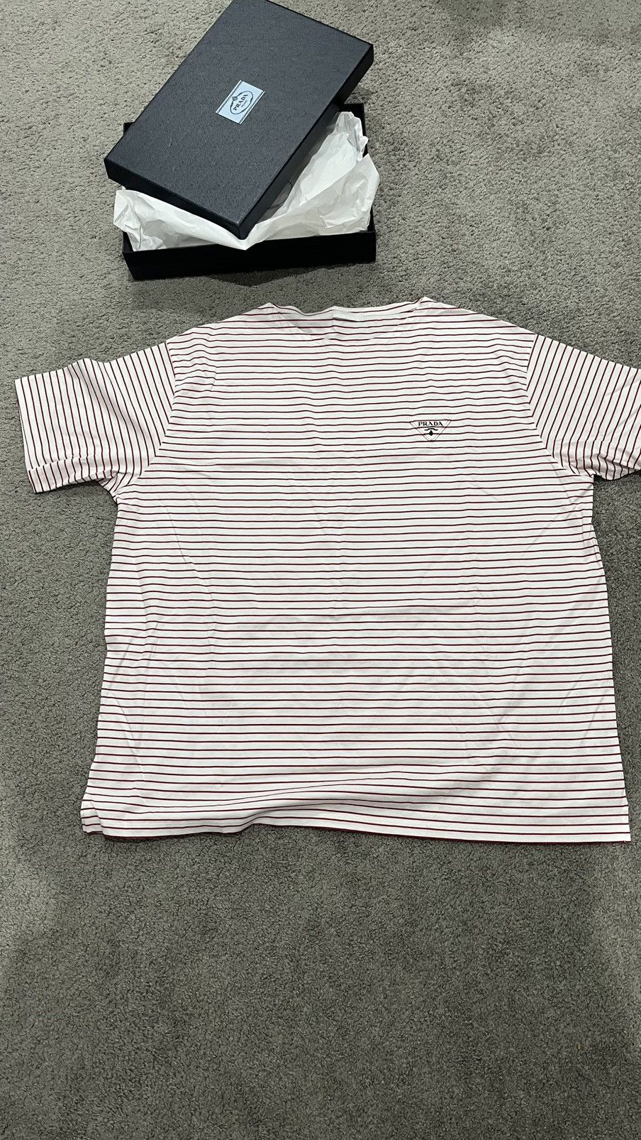 Prada Prada RedStriped cotton T-shirt / XXL Worn ONCE Size US XXL / EU 58 / 5 - 1 Thumbnail