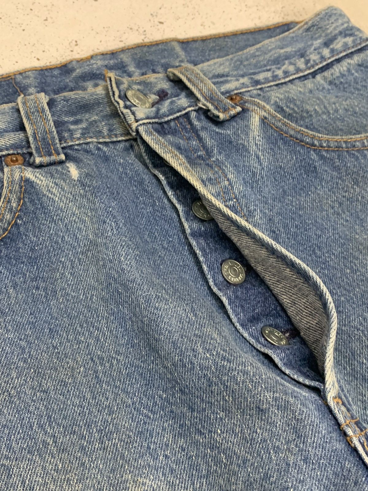 Levi's Levis 501 Vintage Muddy Patch Distressed Denim Size US 30 / EU 46 - 13 Thumbnail