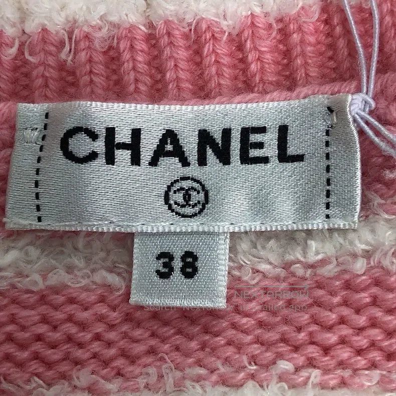 Chanel Chanel 20S pink and white striped knitted sweater Size XS / US 0-2 / IT 36-38 - 5 Thumbnail