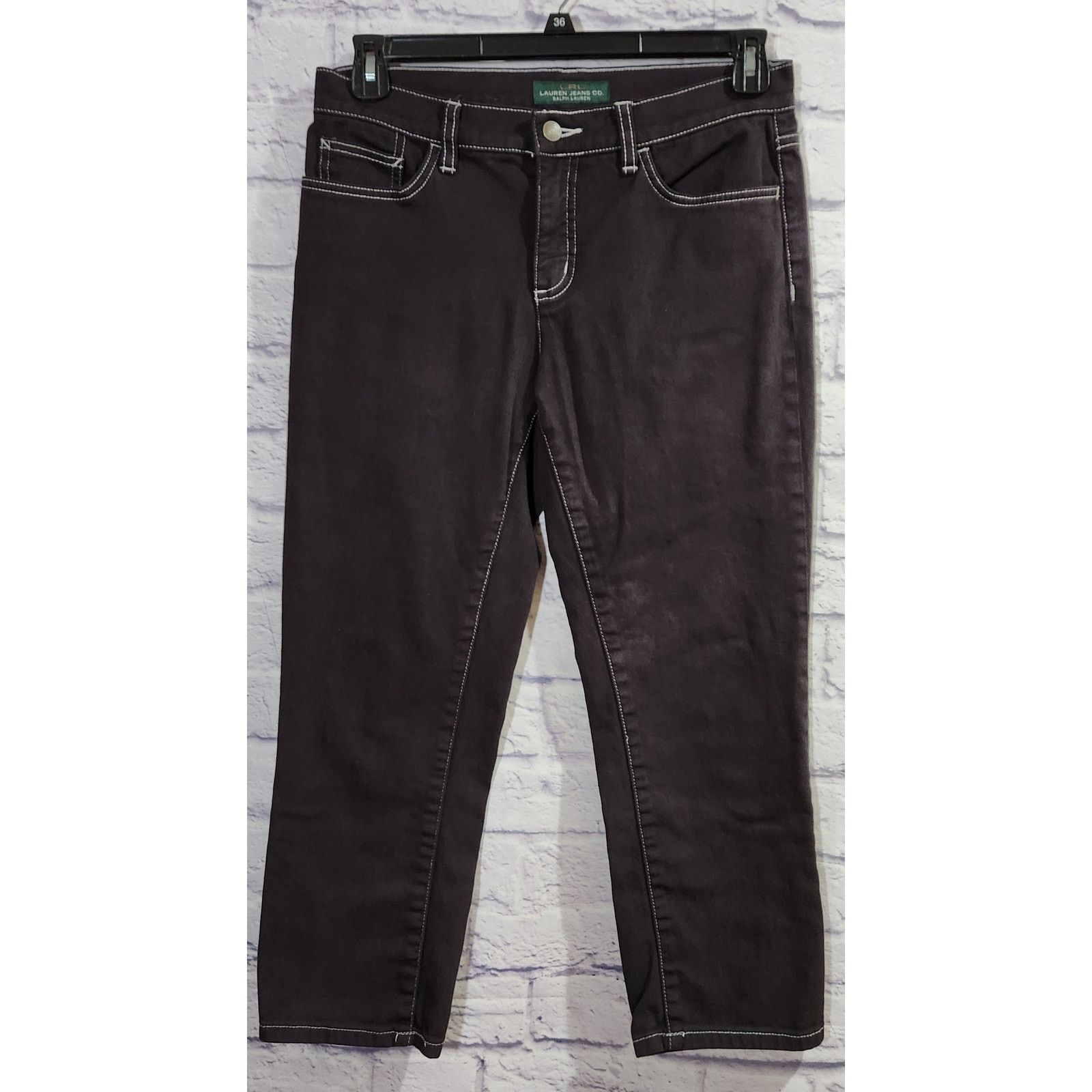 Other LRL Lauren Jeans Co Black Flat Front Ankle Length Jeans 8 Size 30" / US 8 / IT 44 - 1 Thumbnail