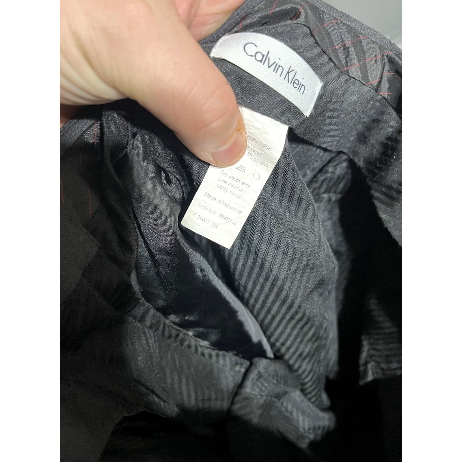 Calvin Klein Calvin Klein Dress Pants Mens 34x30 Wool Gray Flat Front Size US 34 / EU 50 - 5 Thumbnail