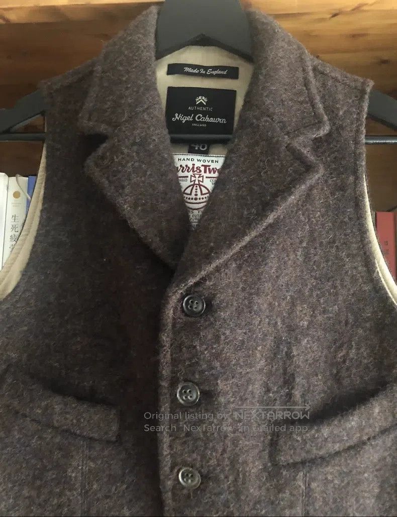 Nigel Cabourn Nigel Cabourn Herringbone Waistcoat, Dark Brown Size US S / EU 44-46 / 1 - 3 Thumbnail