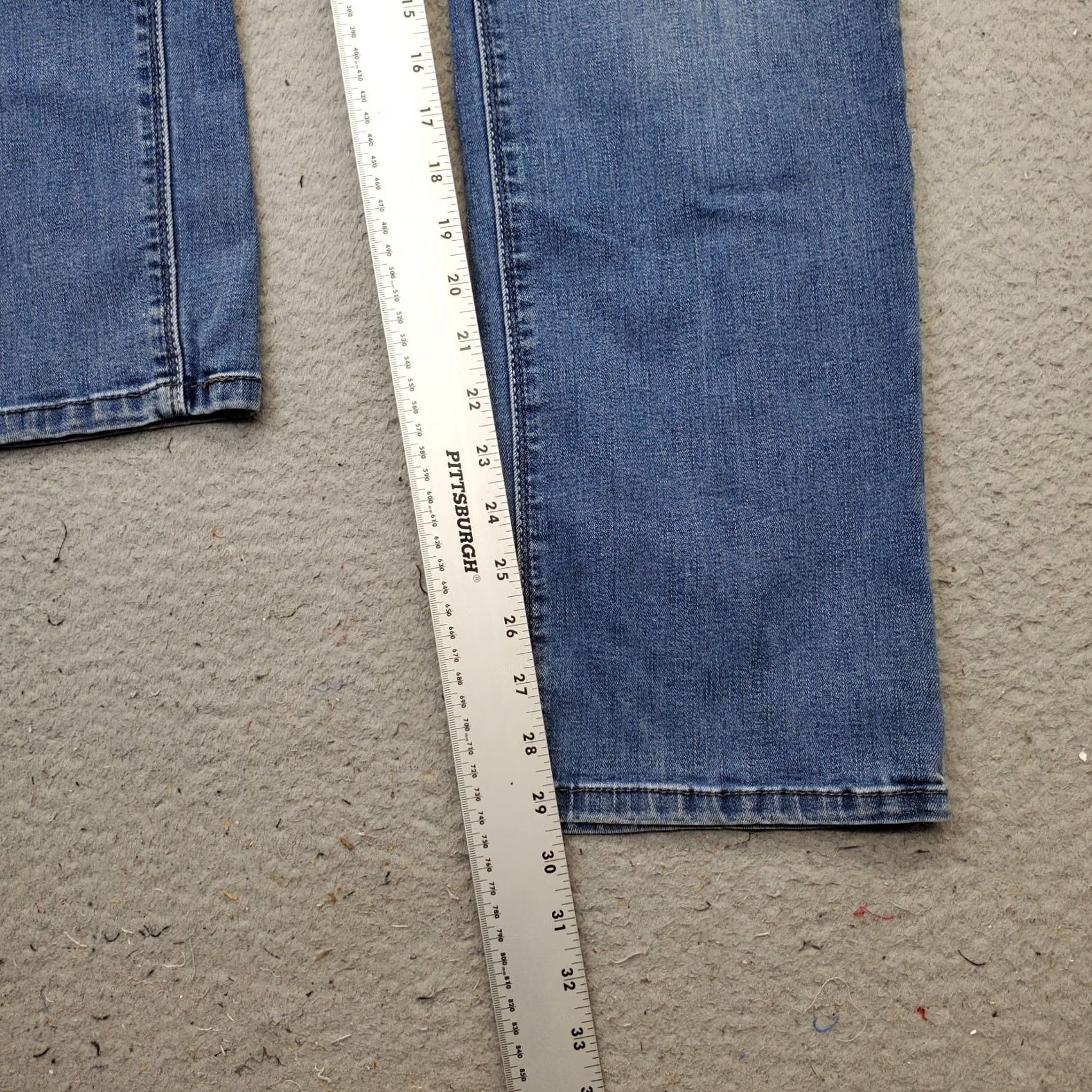 Lee Lee Jeans Womens 14M Blue Denim Stretch Perfect Fit Faded Grunge Straight Leg Shirt? Size 36" / US 14 / IT 50 - 4 Thumbnail