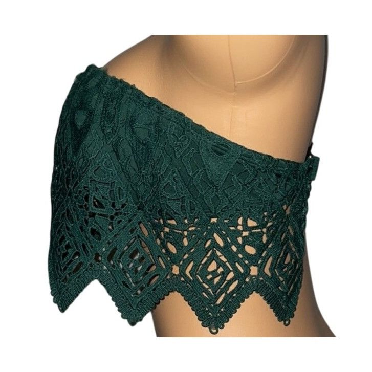 Other Women's Crochet Bandeau Flounce Bikini Top large Size L / US 10 / IT 46 - 2 Thumbnail