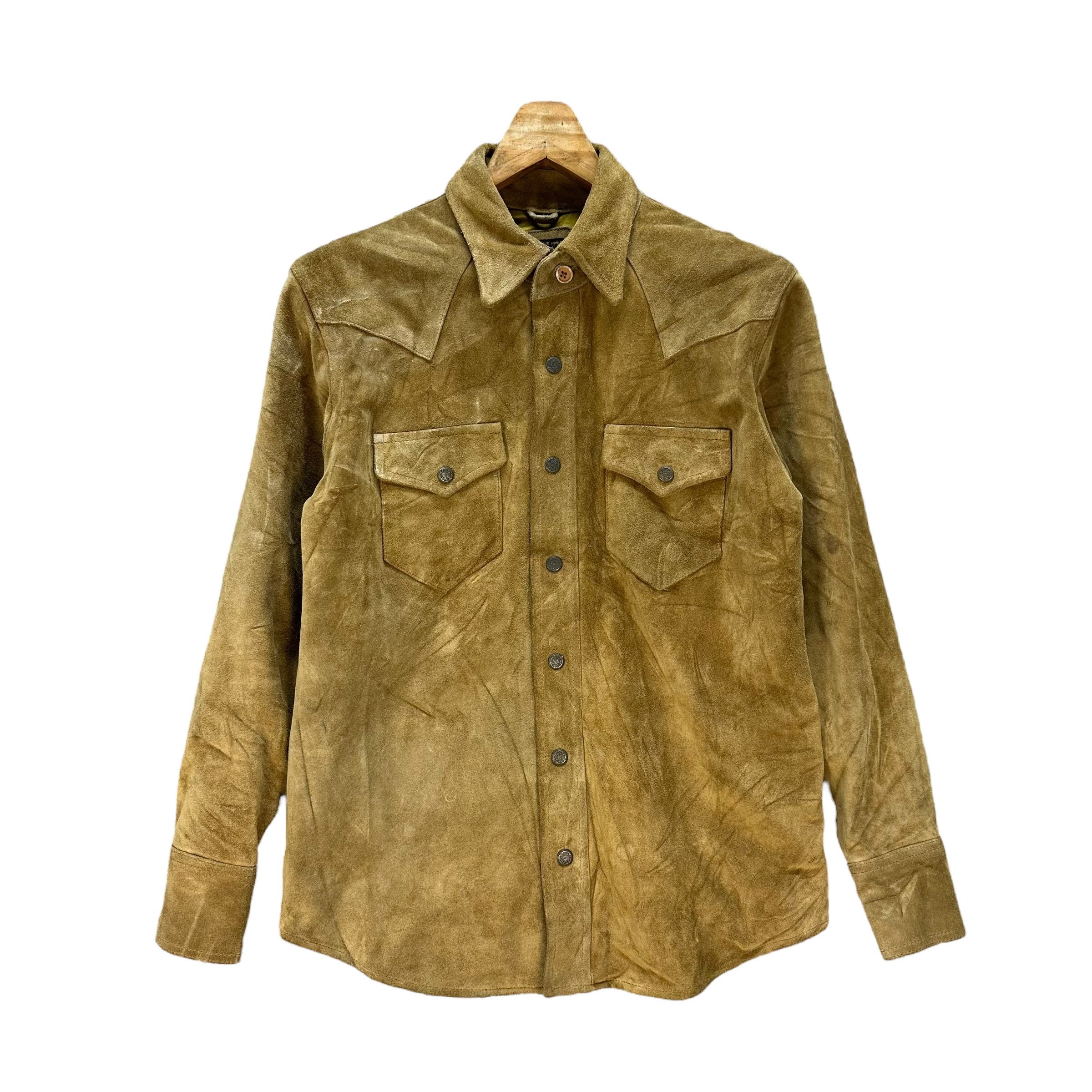 Japanese Brand DOG HOUSE Cowhide Leather Western Shirt Jacket #A78-1894 Size US M / EU 48-50 / 2 - 1 Thumbnail