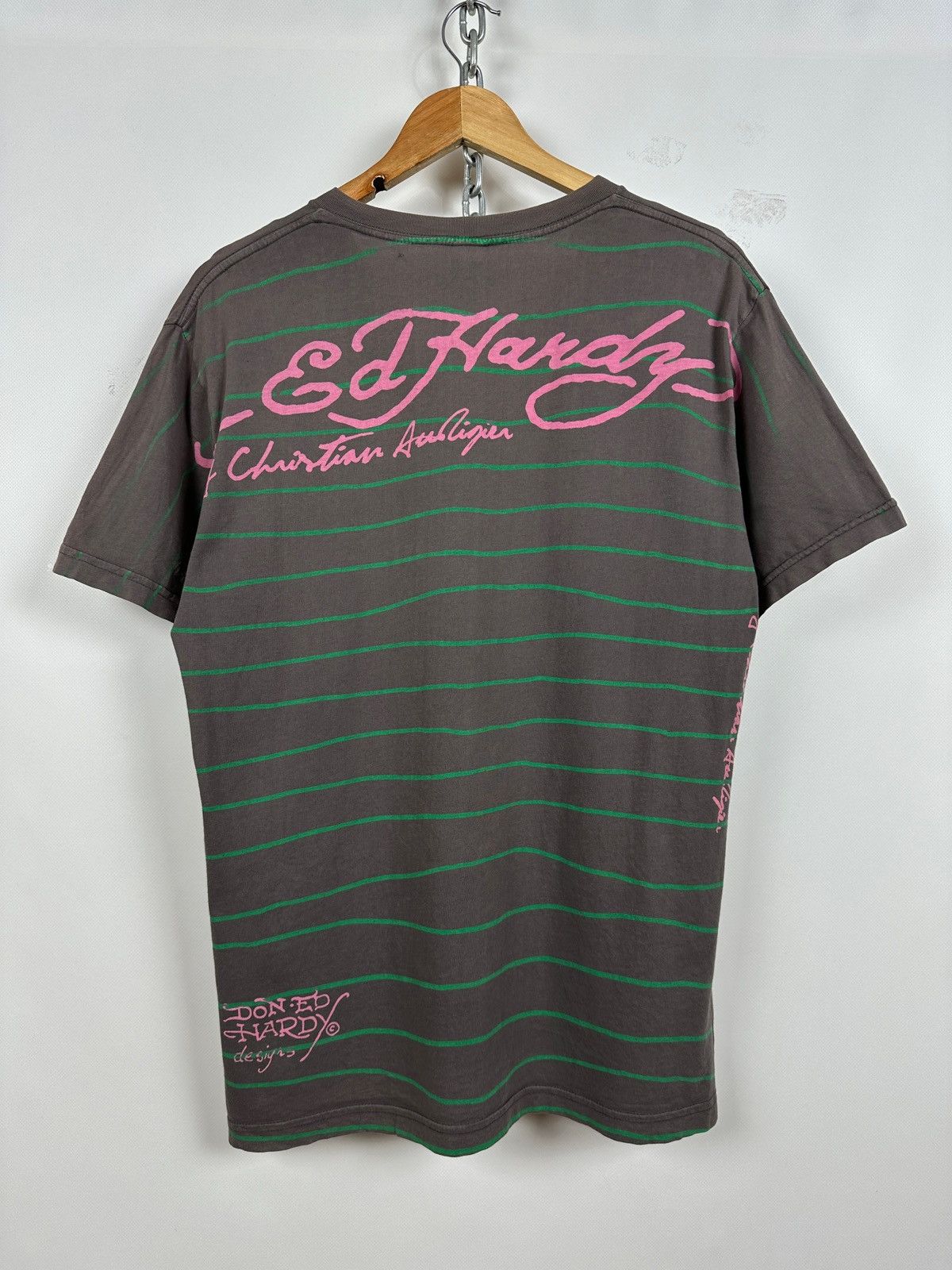 Christian Audigier Vintage Ed Hardy by Christian Audigier V-Neck Skull T-Shirt Size US L / EU 52-54 / 3 - 2 Thumbnail